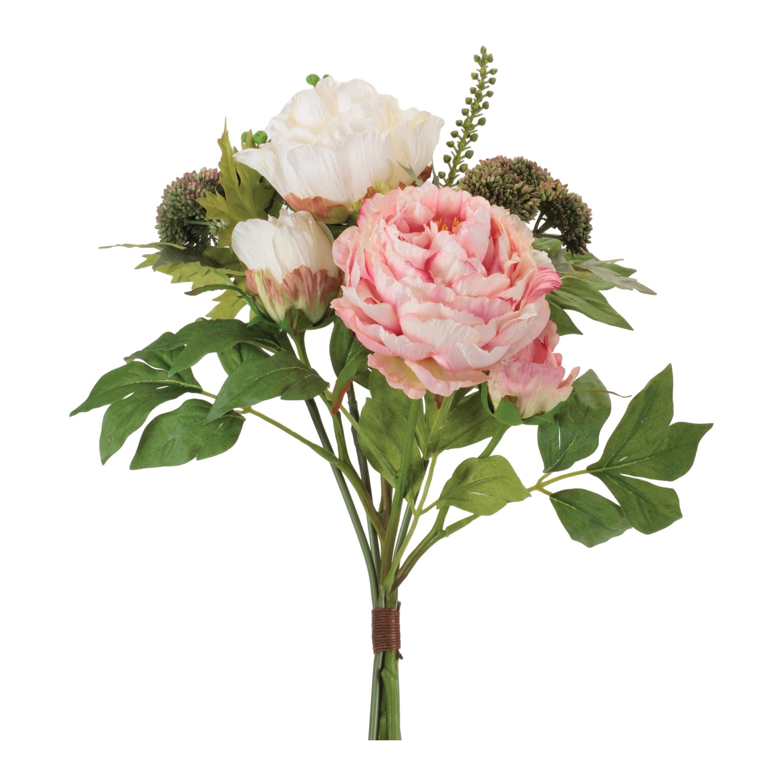 Mixed peony faux floral bundle