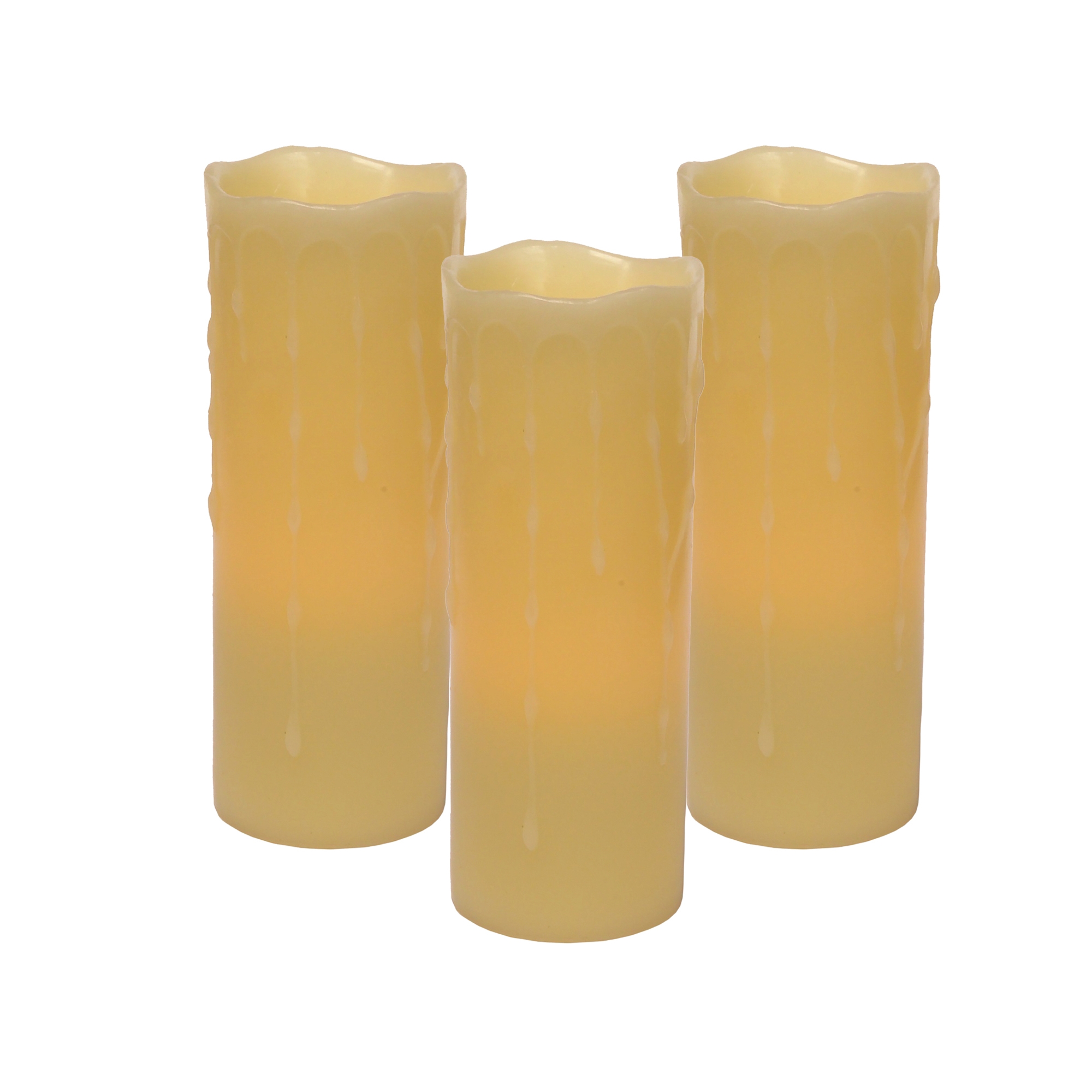 LED Wax Dripping Pillar Candle (Set of 3) 3