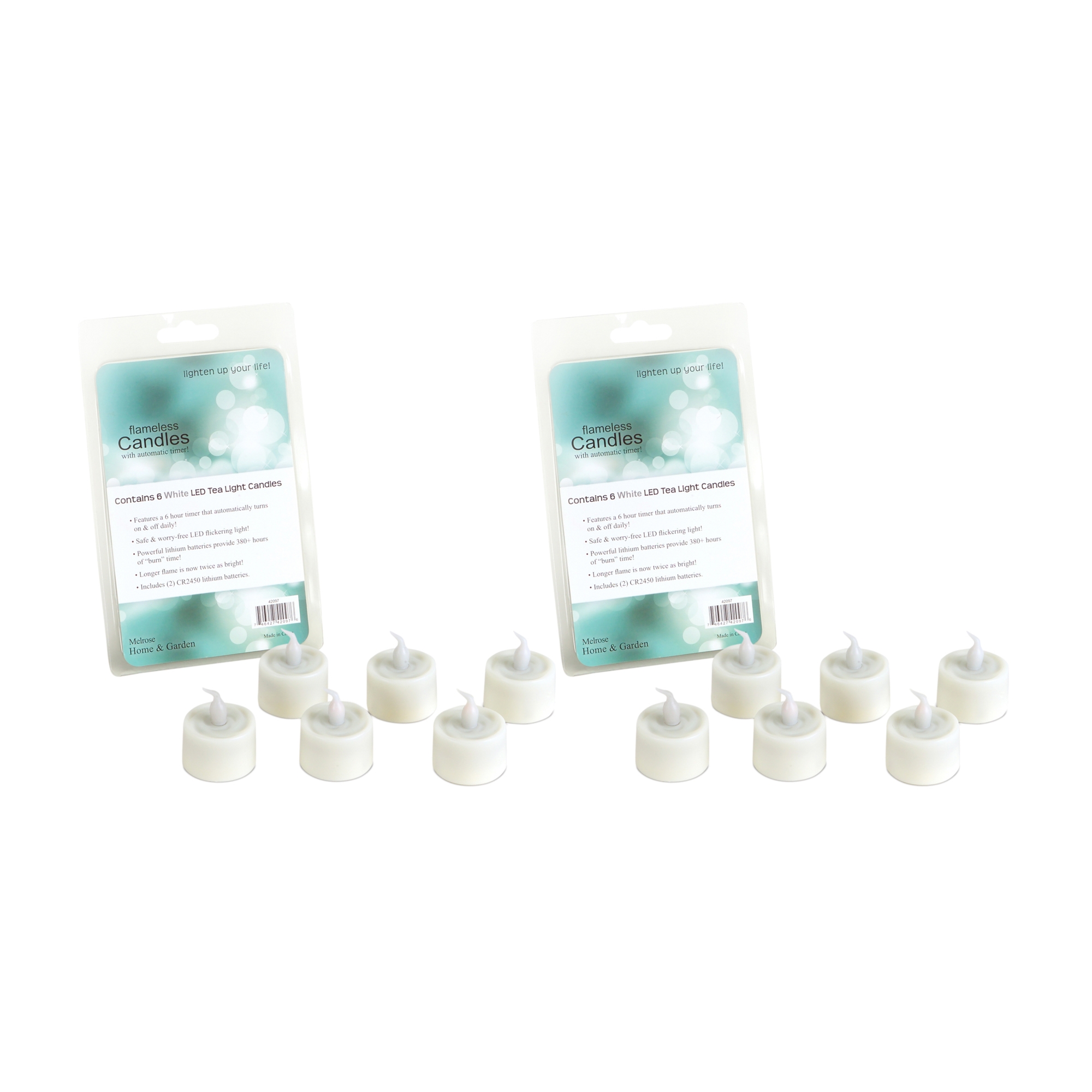 LED Flickering Tea Light w/6 Hr Timer (Set of 12) 1