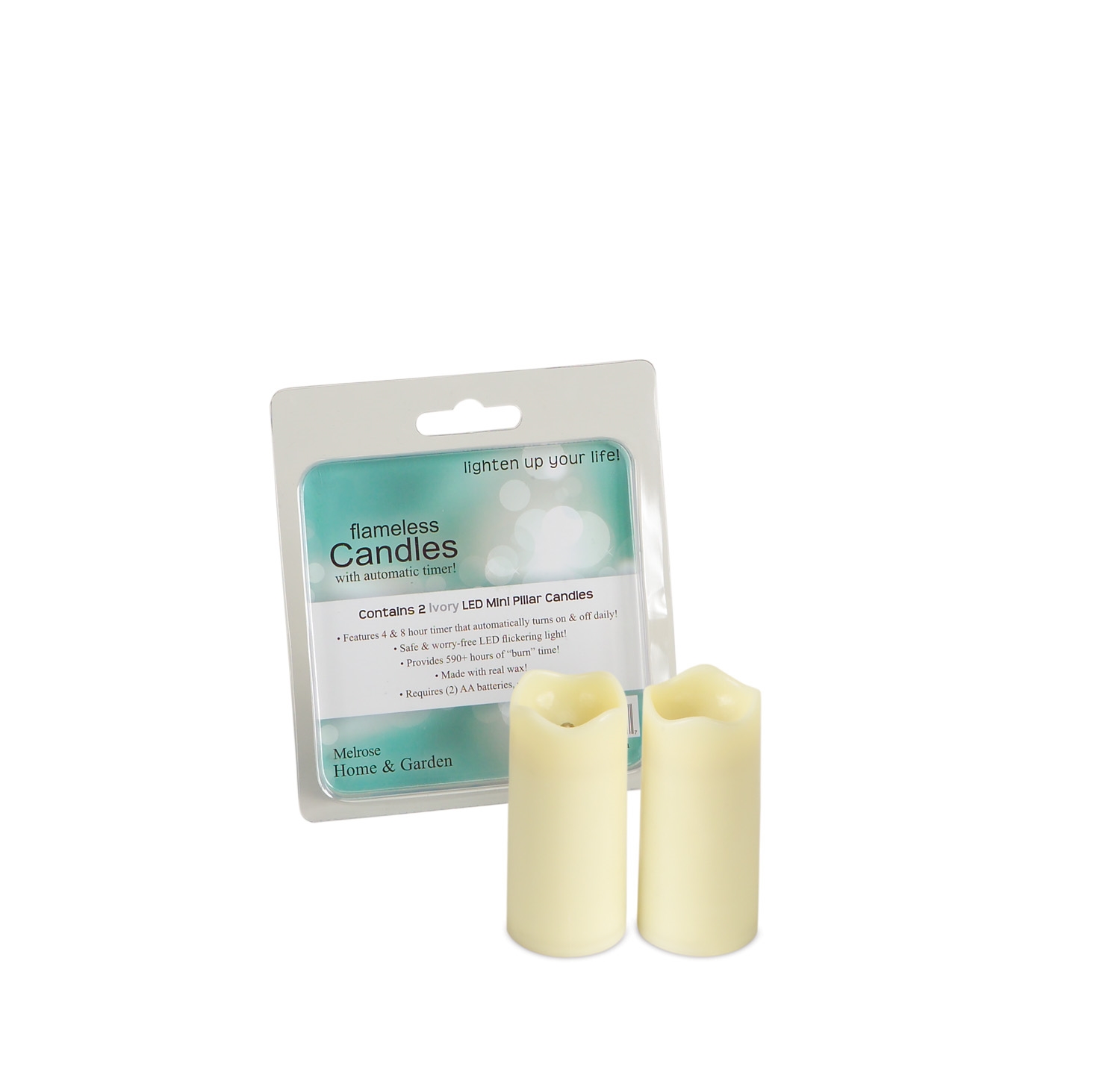 LED Mini Pillar Candle w/Timer (Set of 12) 1.4