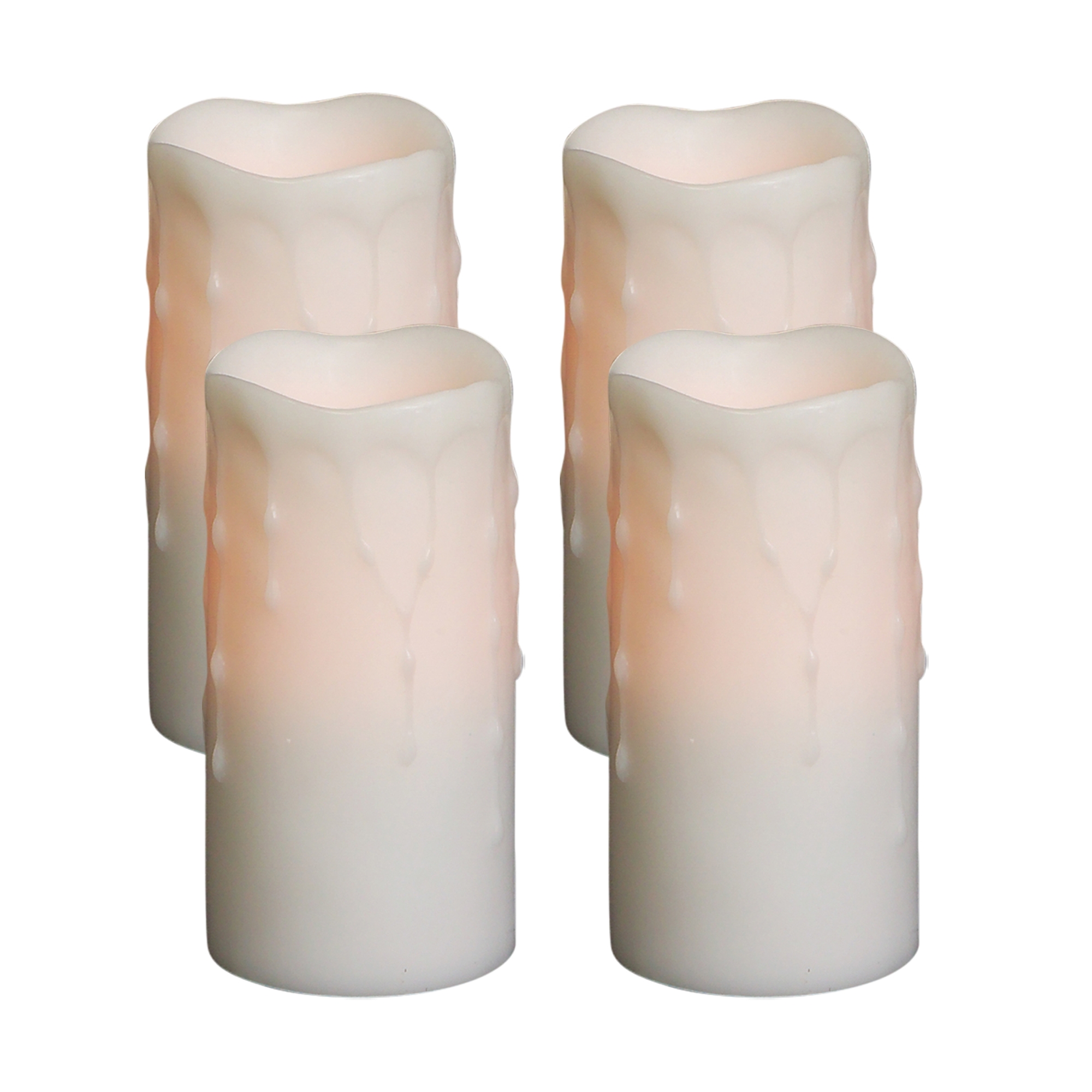 LED Wax Dripping Pillar Candle (Set of 4) 3