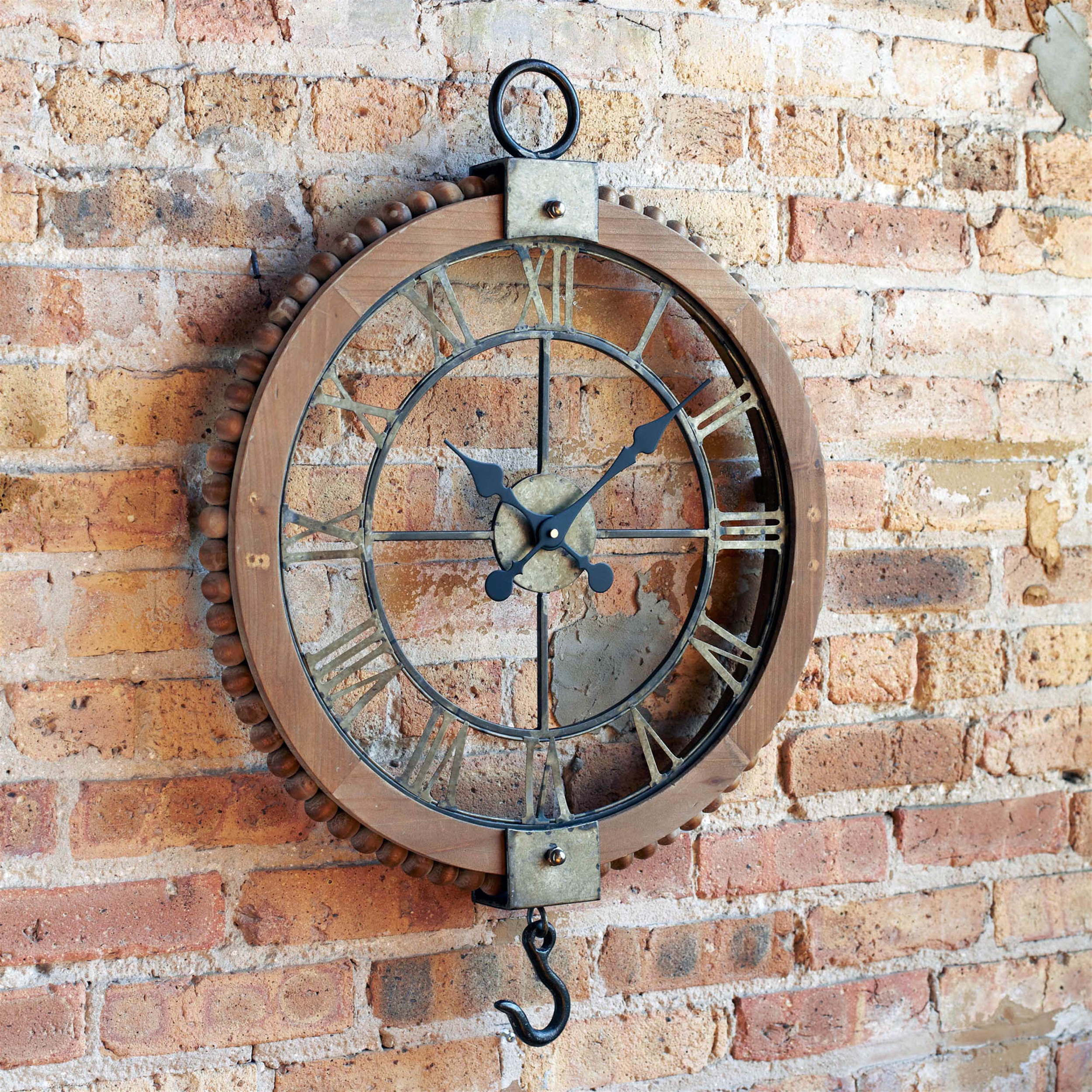 Open Wall Clock w/Hook 21.75