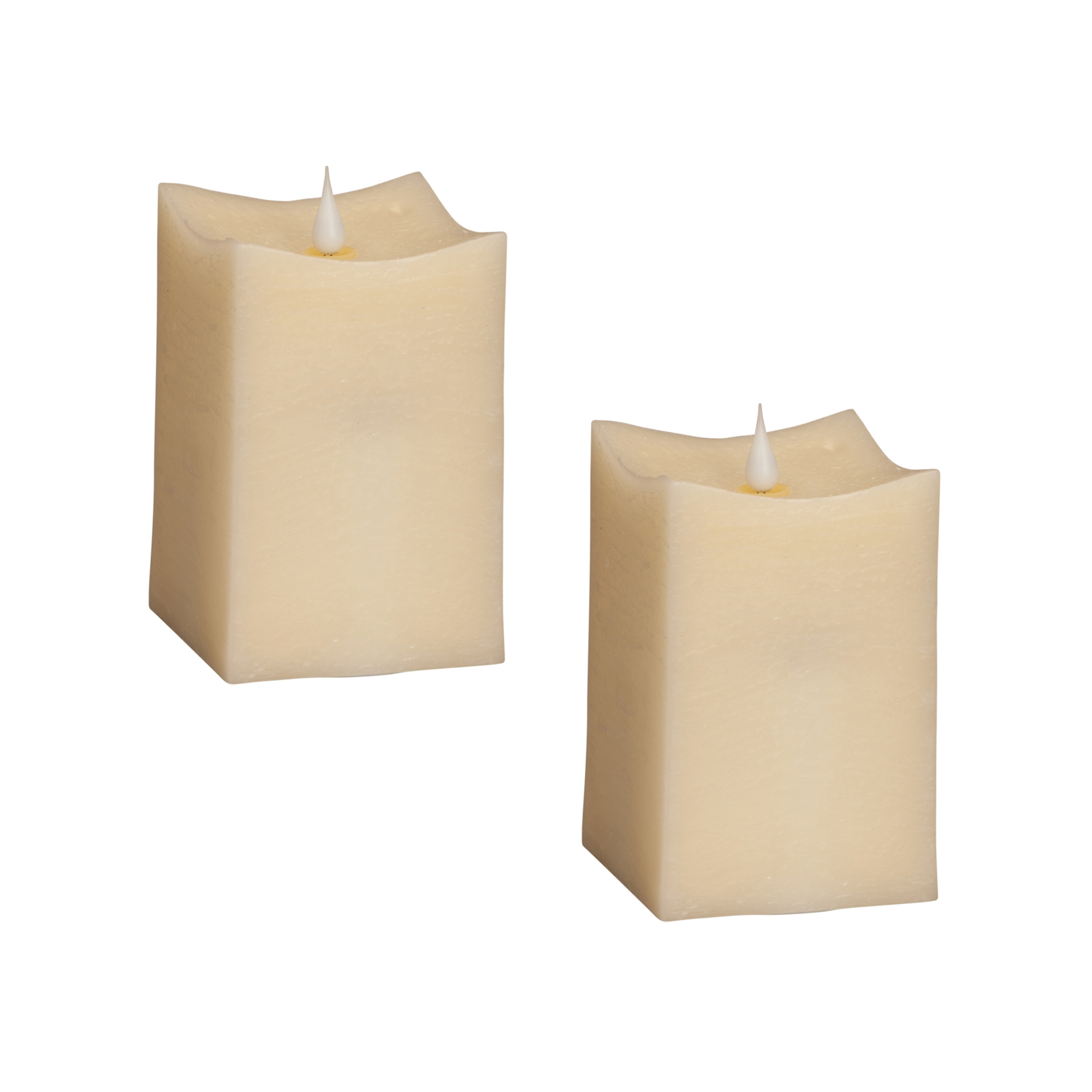 Simplux Squared Candle w/Moving Flame (Set of 2) 3.5