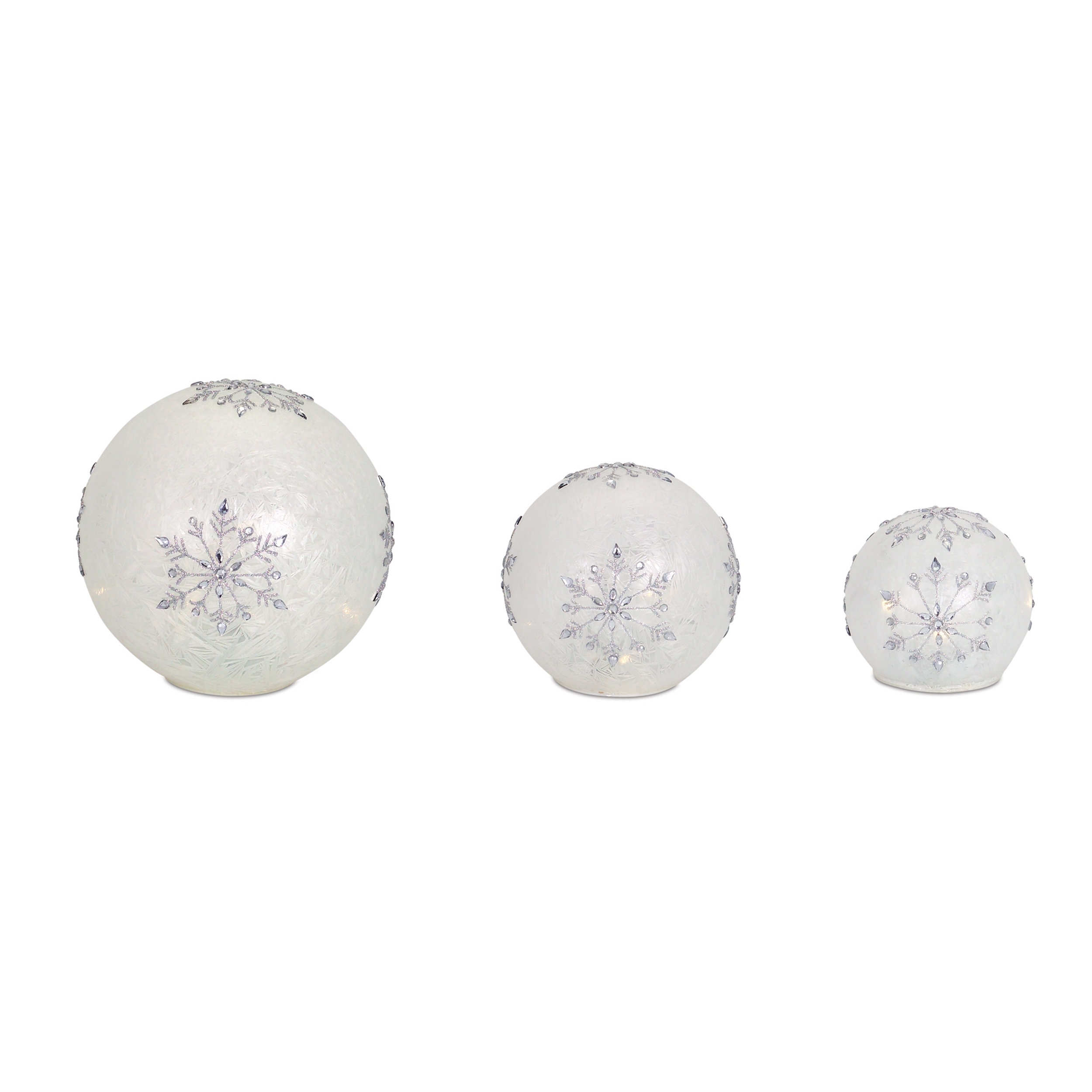 LED Snowflake Globes w/6 Hour Timer (Set of 3) 4