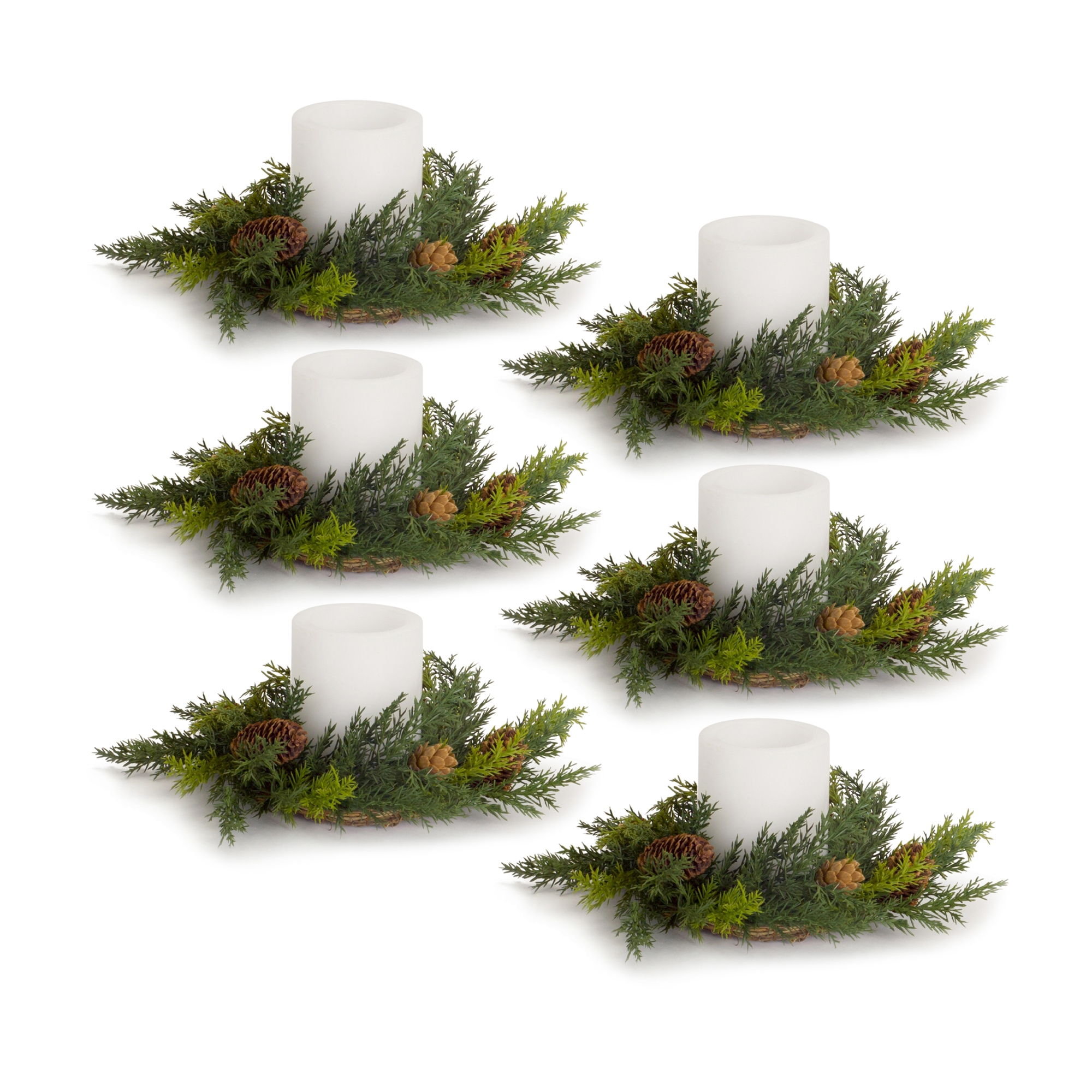 Arborvitae Candle Wreath (Set of 6) 11