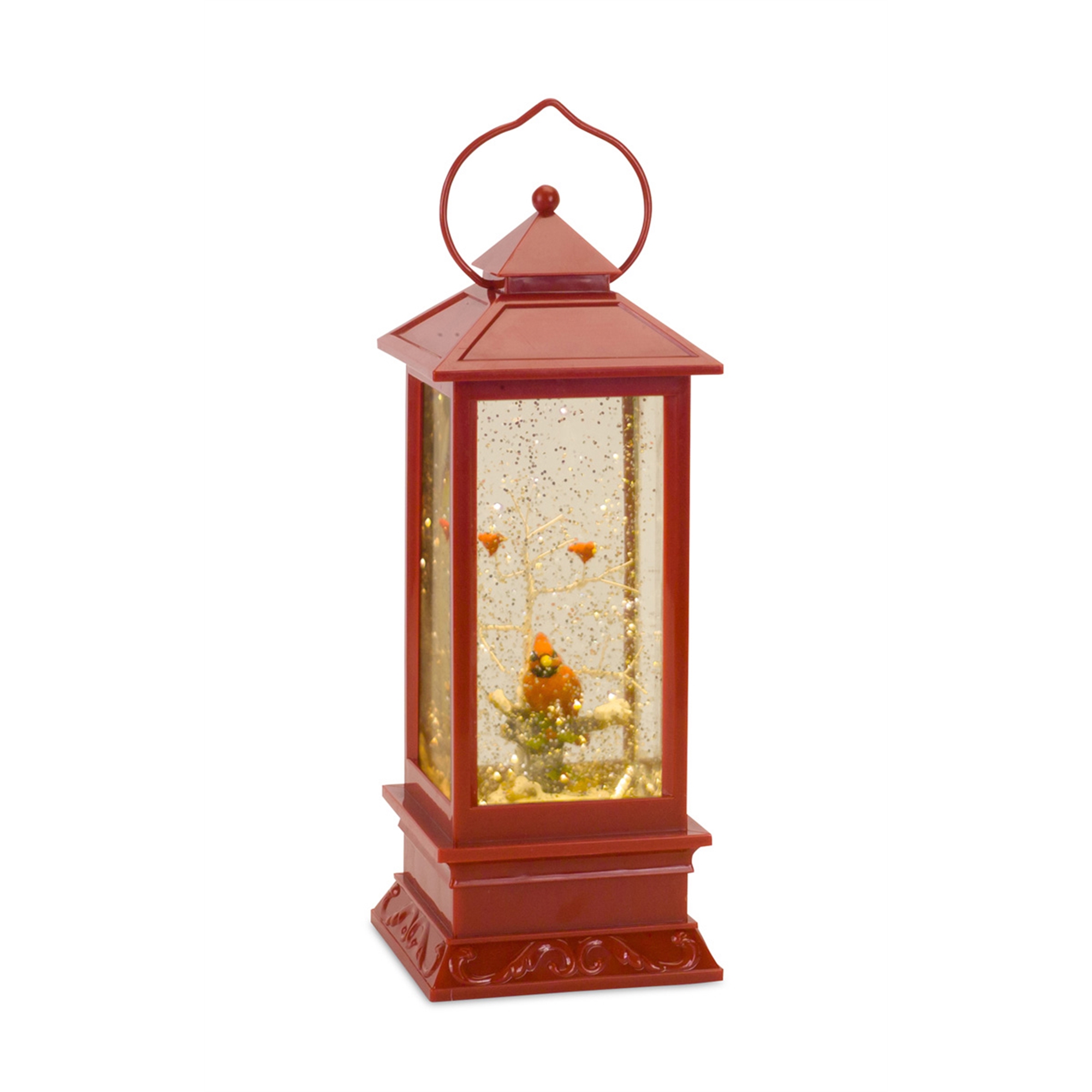 Lighted Snow Globe Cardinals Lantern 4