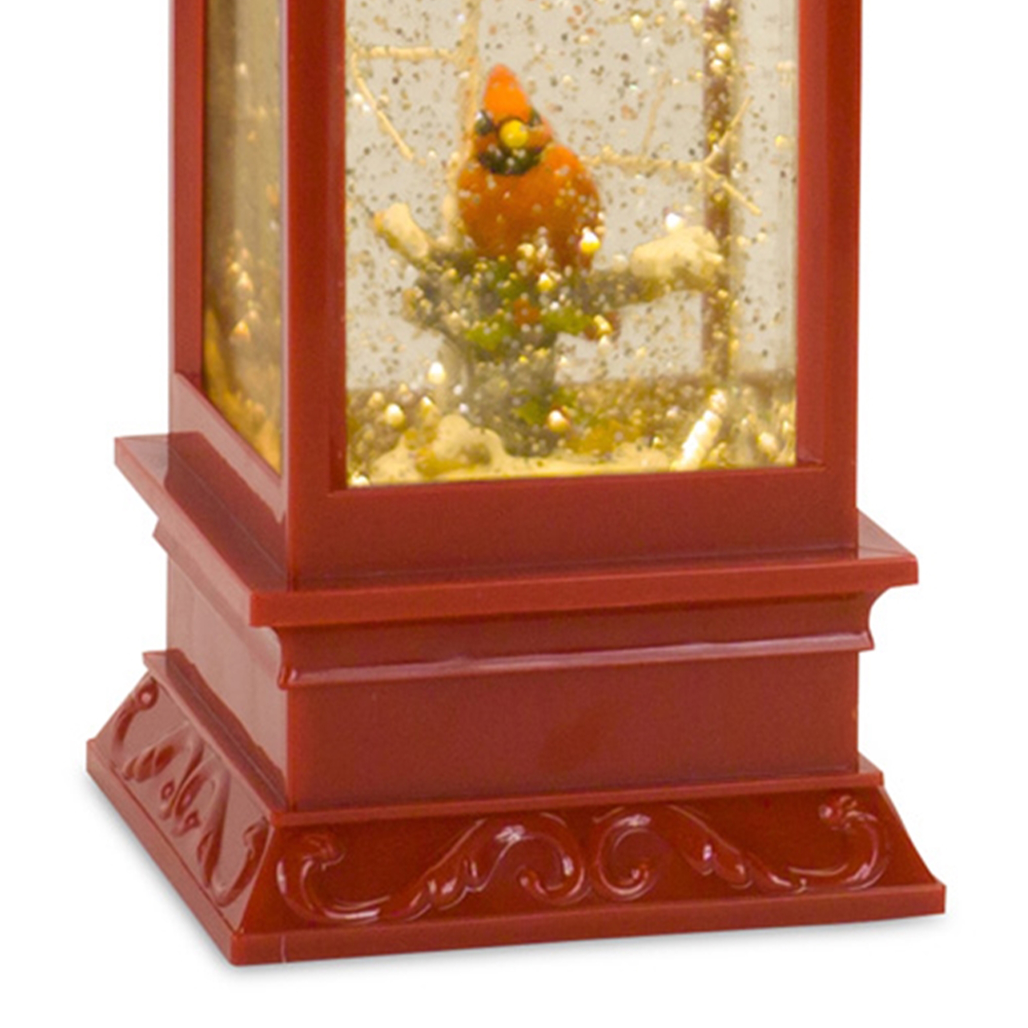 Lighted Snow Globe Cardinals Lantern 4