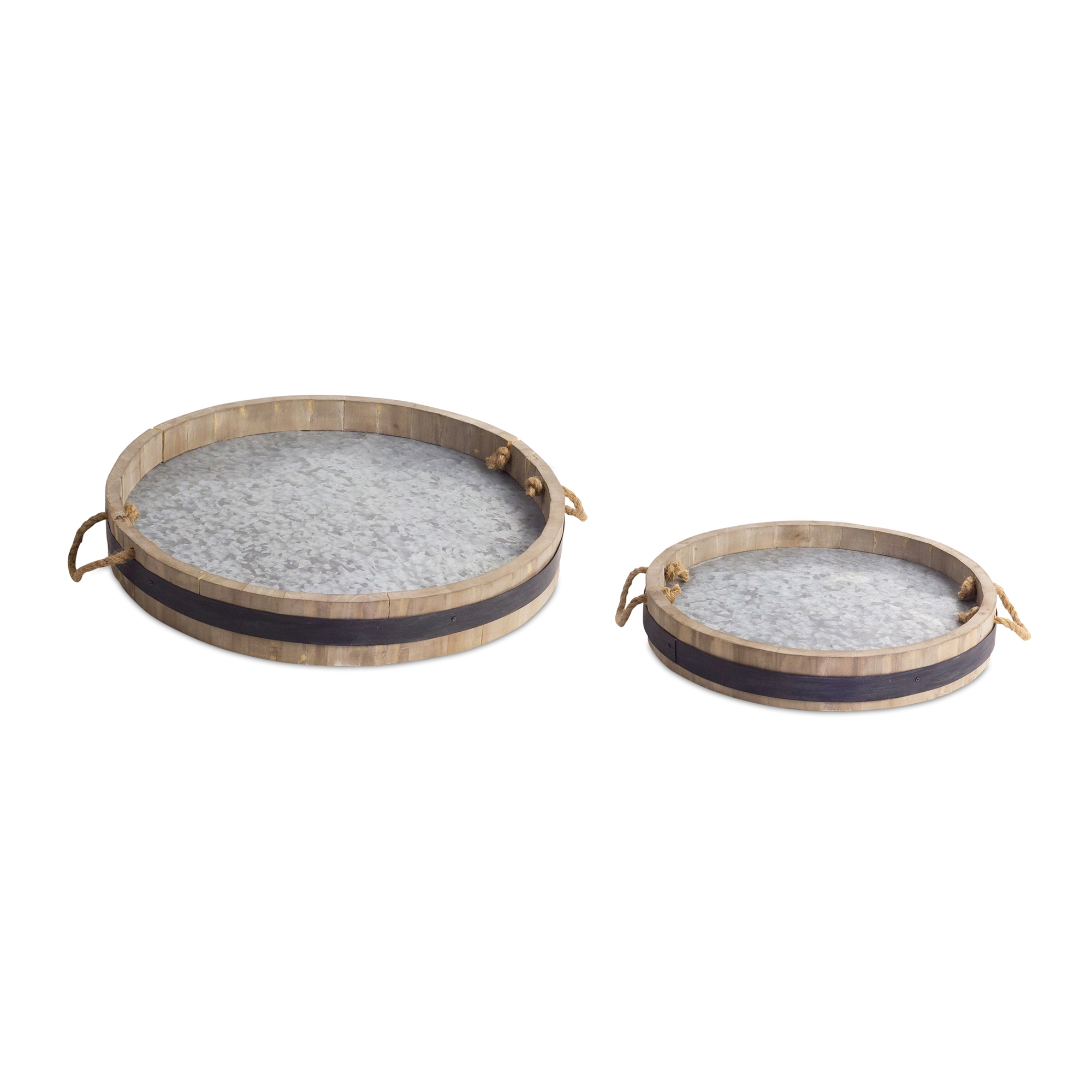 Wine Barrel Tray (Set of 2) 15.5