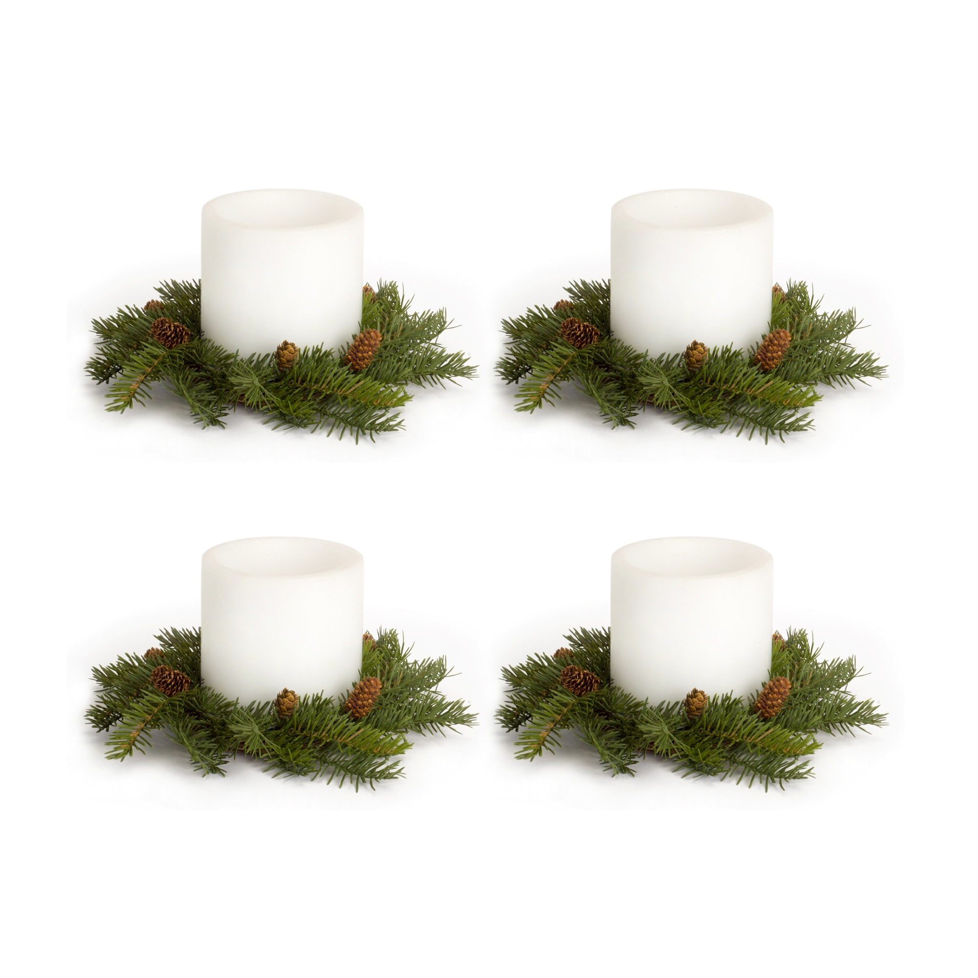 Pine Candle Wreath (Set of 4) 13