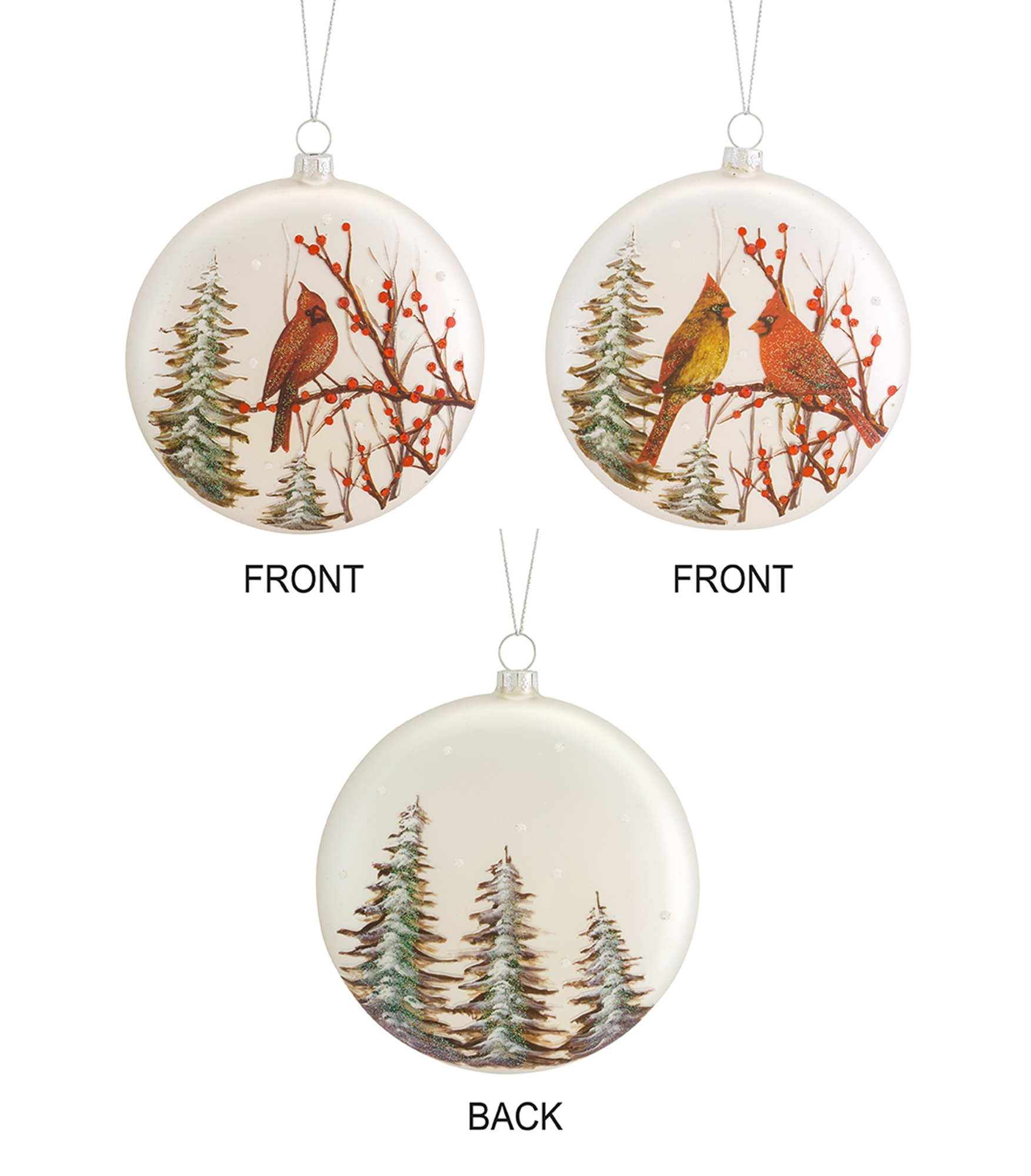 Cardinal/Tree Ornament (Set of 12) 5.5