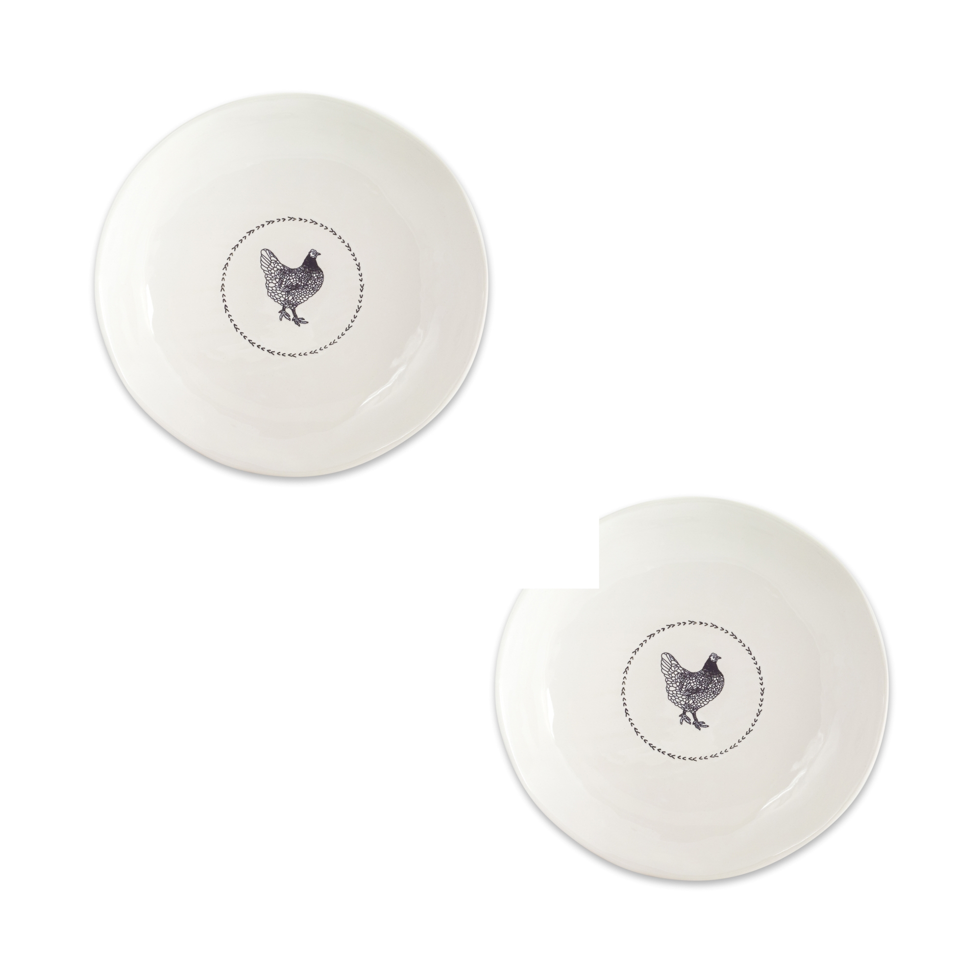 Chicken Round Platter (Set of 2) 13.25