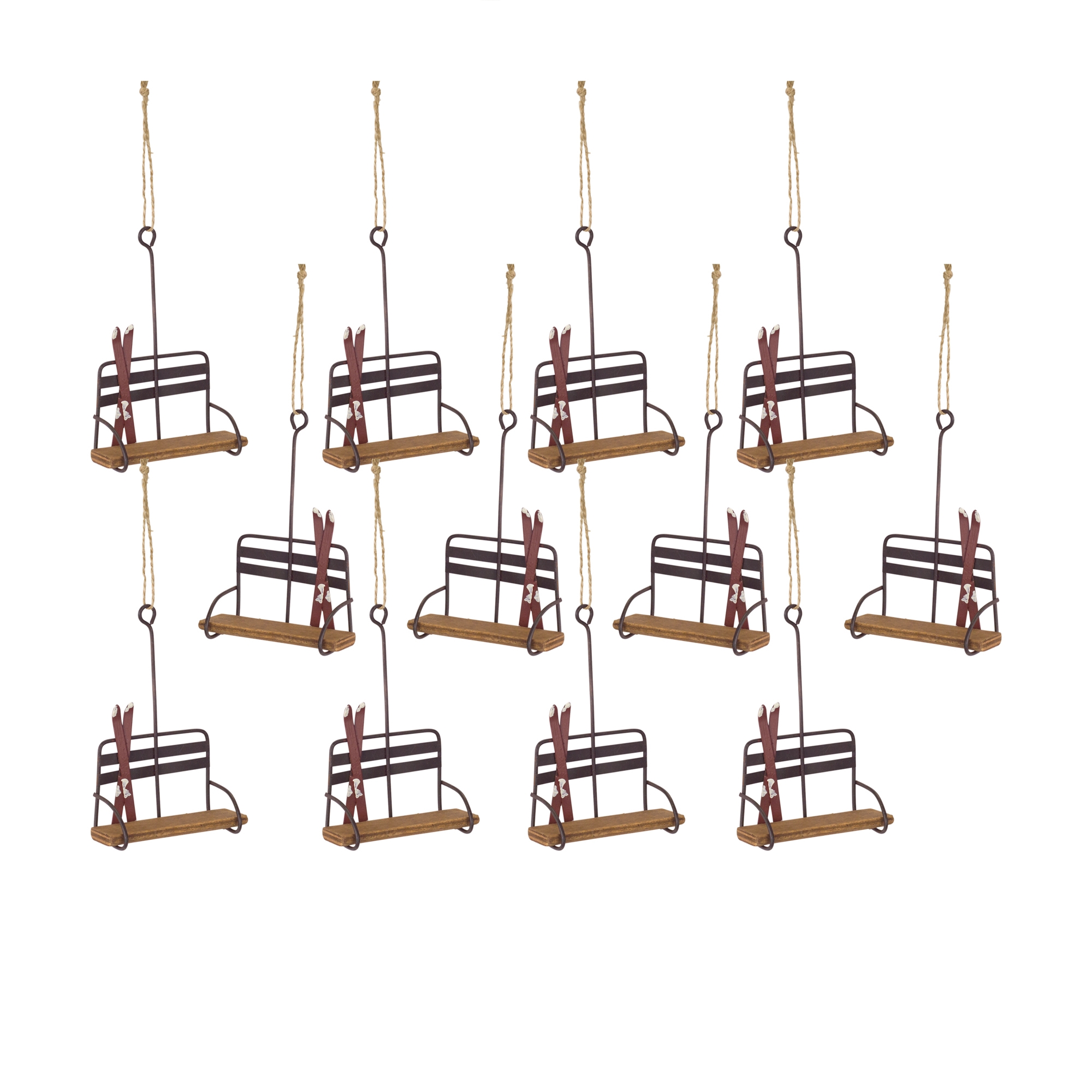 Ski Chair Lift Ornament (Set of 12) 5.25