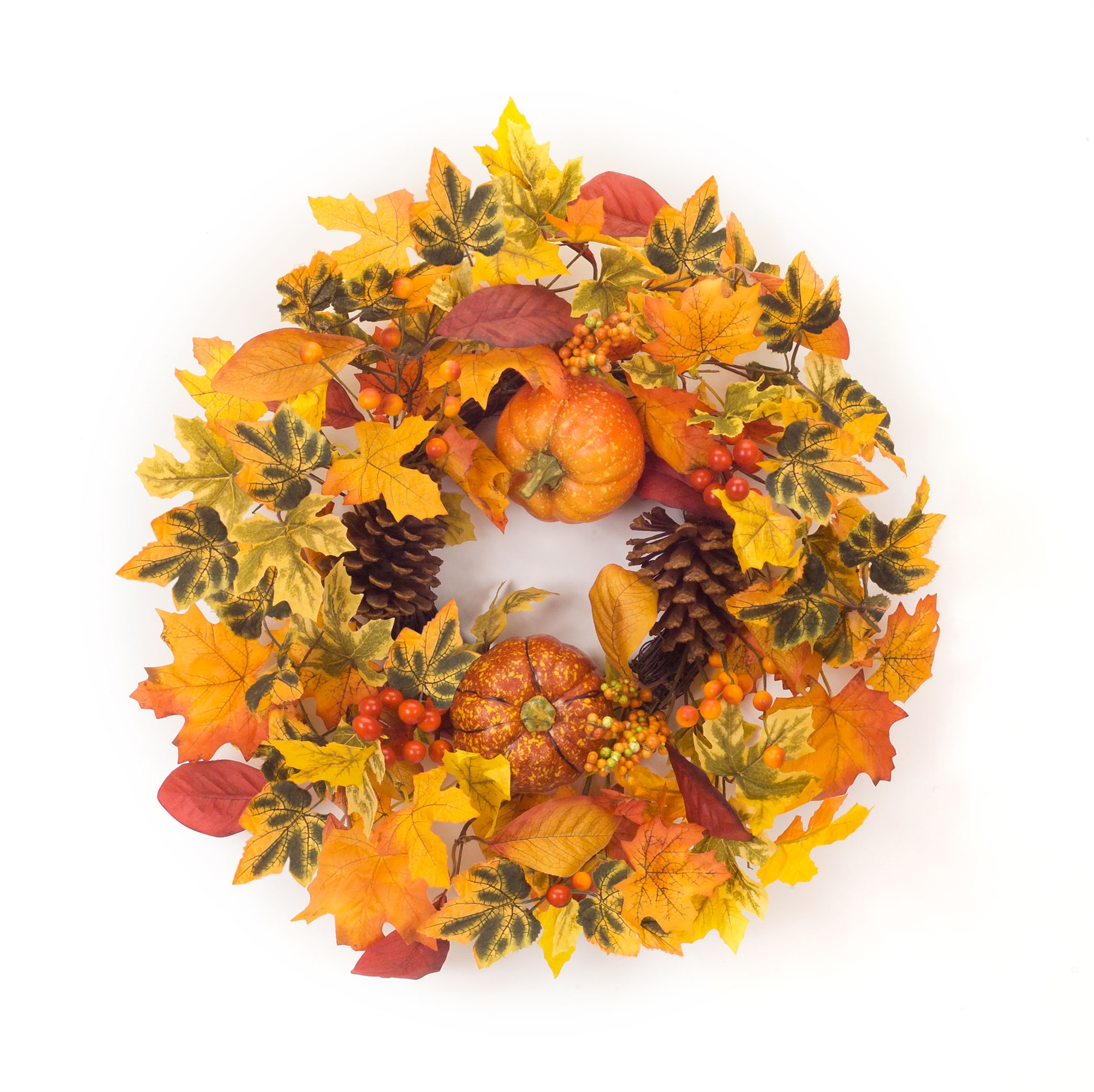 Pumpkin/Gourd/Fall Leaf Candle Ring 20.5