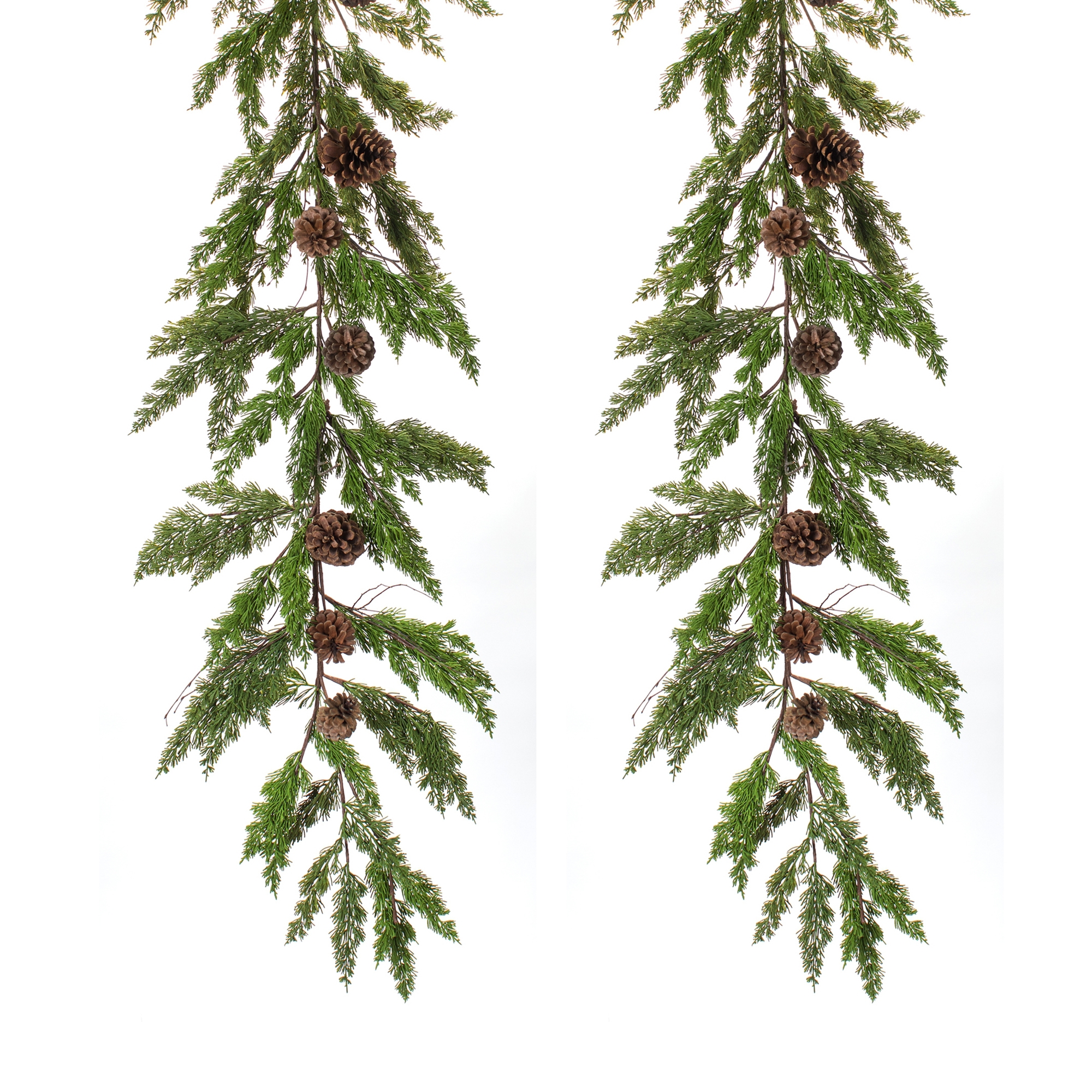 Pine and Cone Garland (Set of 2) 6'L Plastic