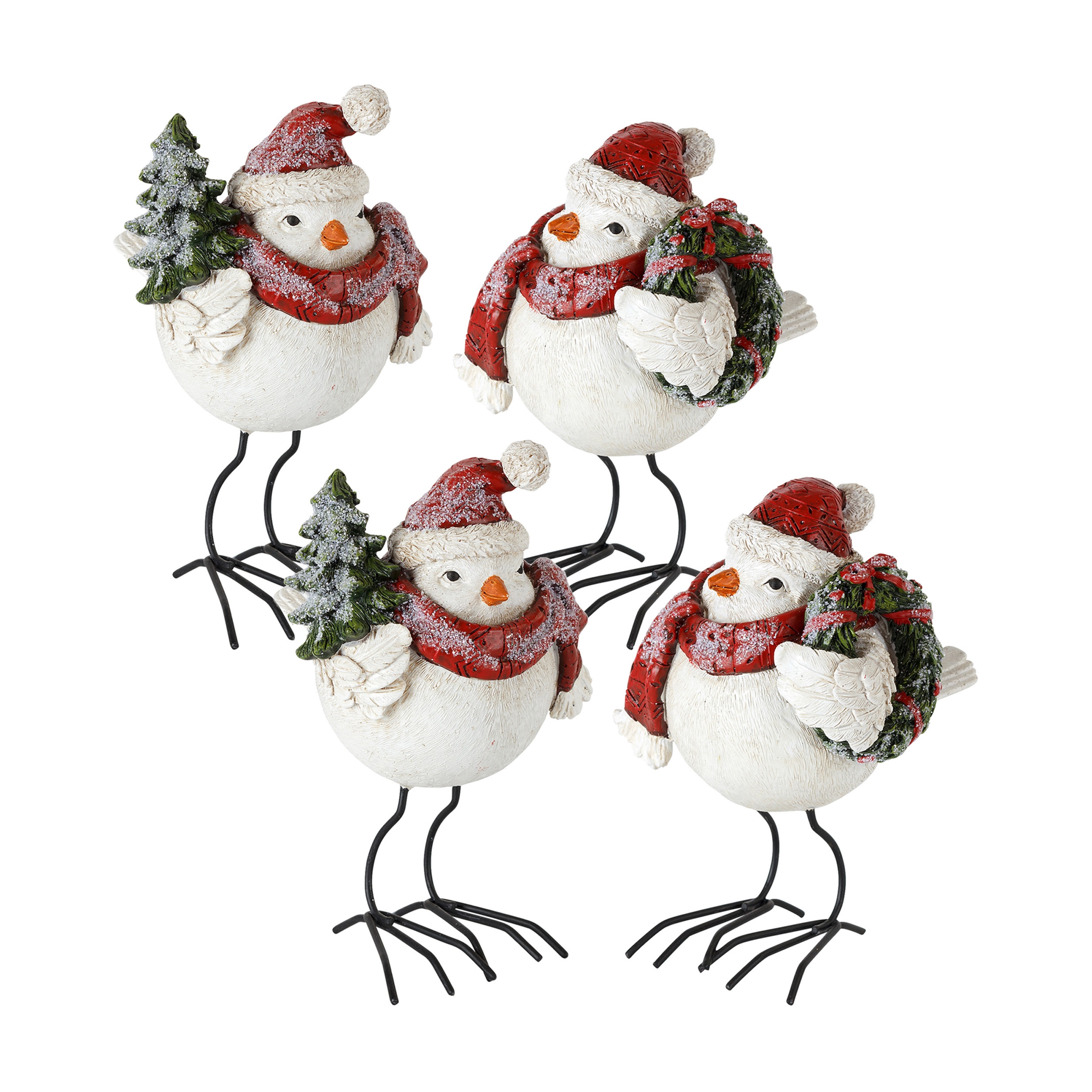 Bird w/Santa Hat (Set of 4) 6