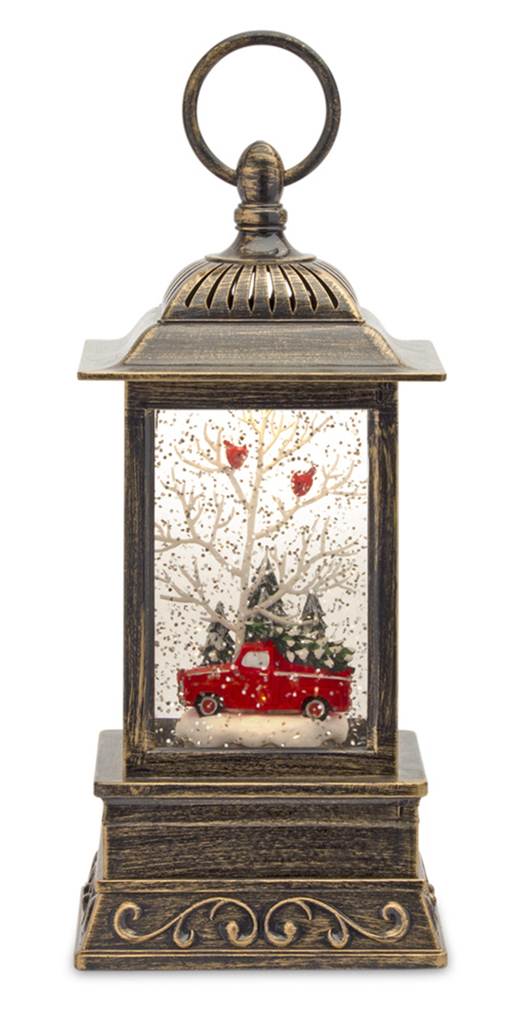 Snow Globe Lantern w/Truck 10.25