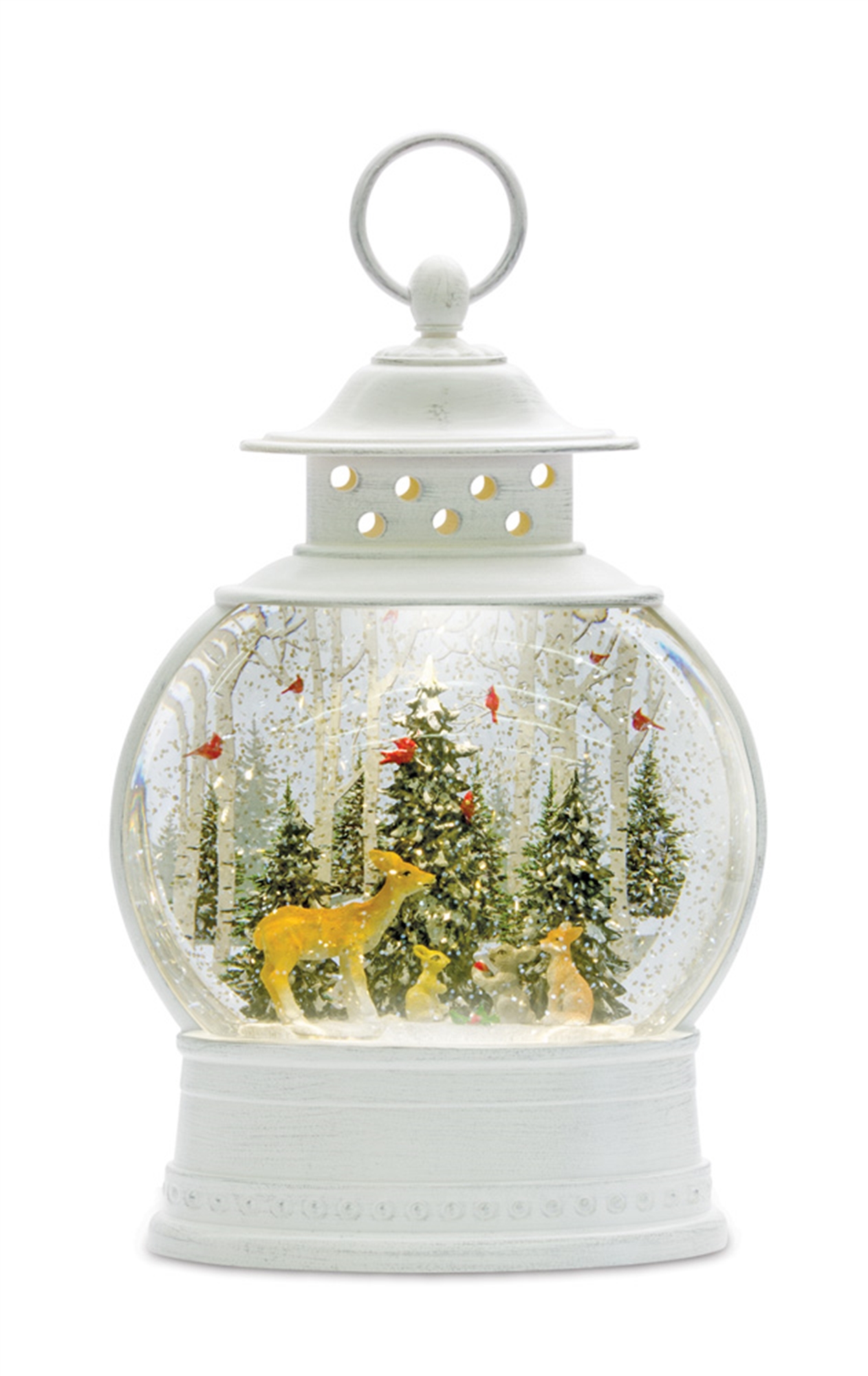 Snow Globe Lantern w/Deer 11.5
