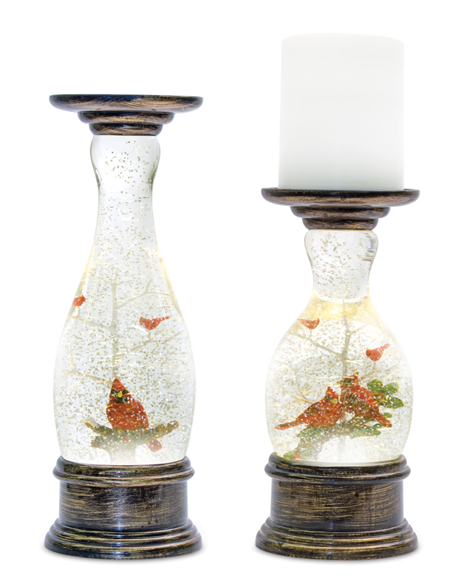 Snow Globe Candle Holder (Set of 2) 8.5