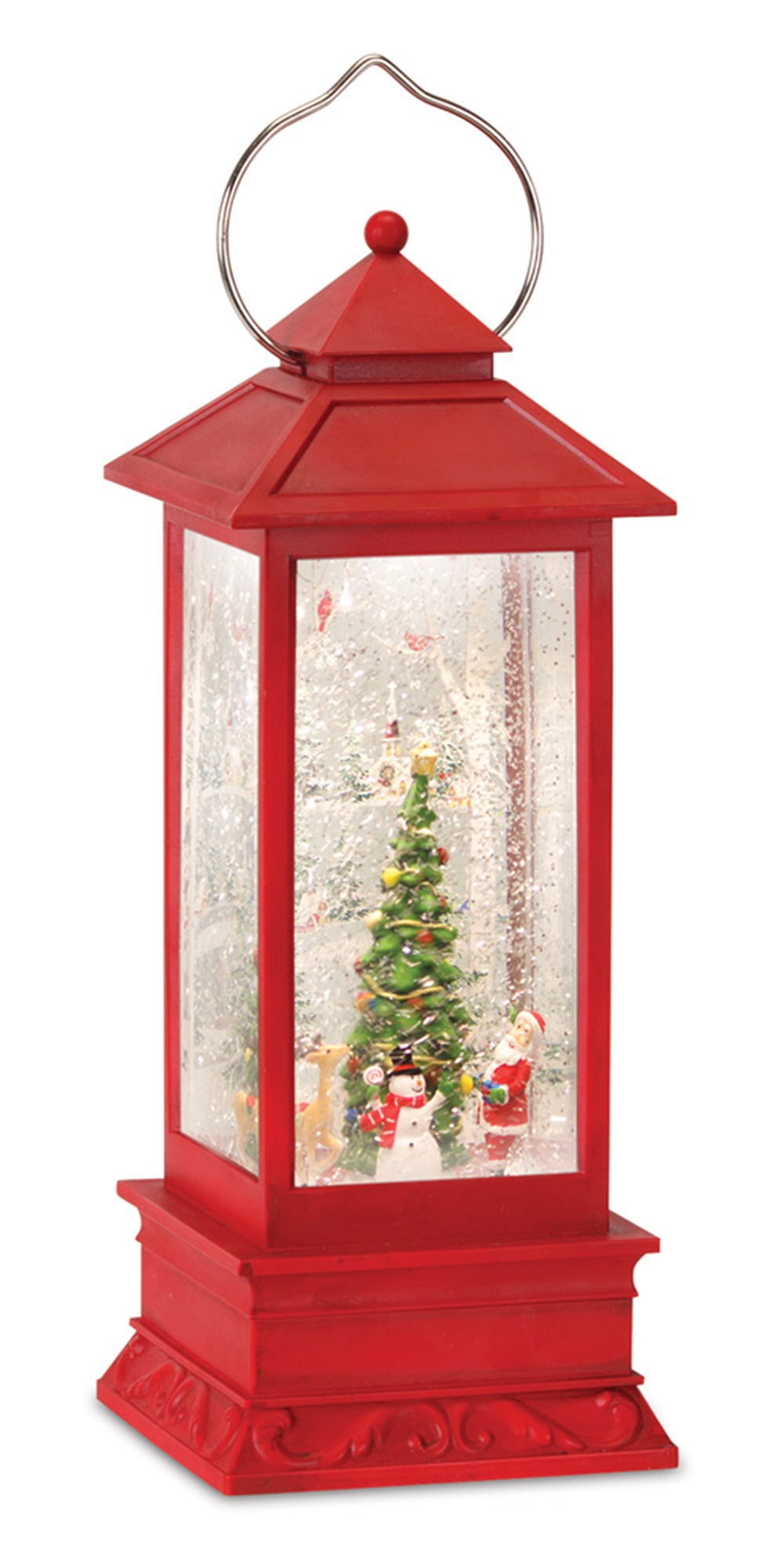 Snow Globe Lantern w/Santa 12.5