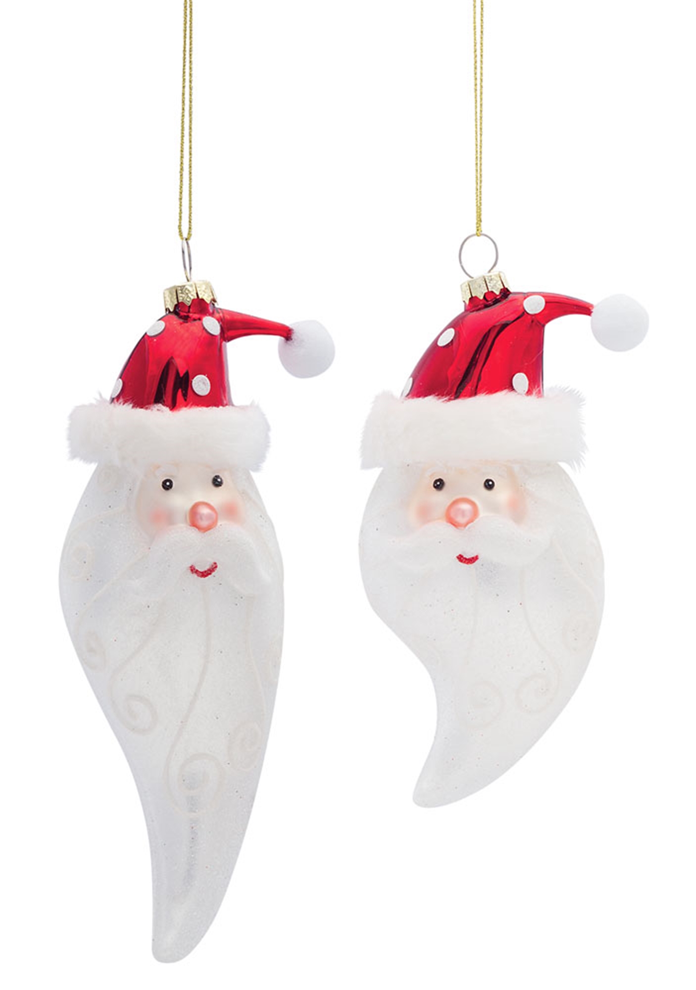 Santa Head Ornament (Set of 6) 6.25