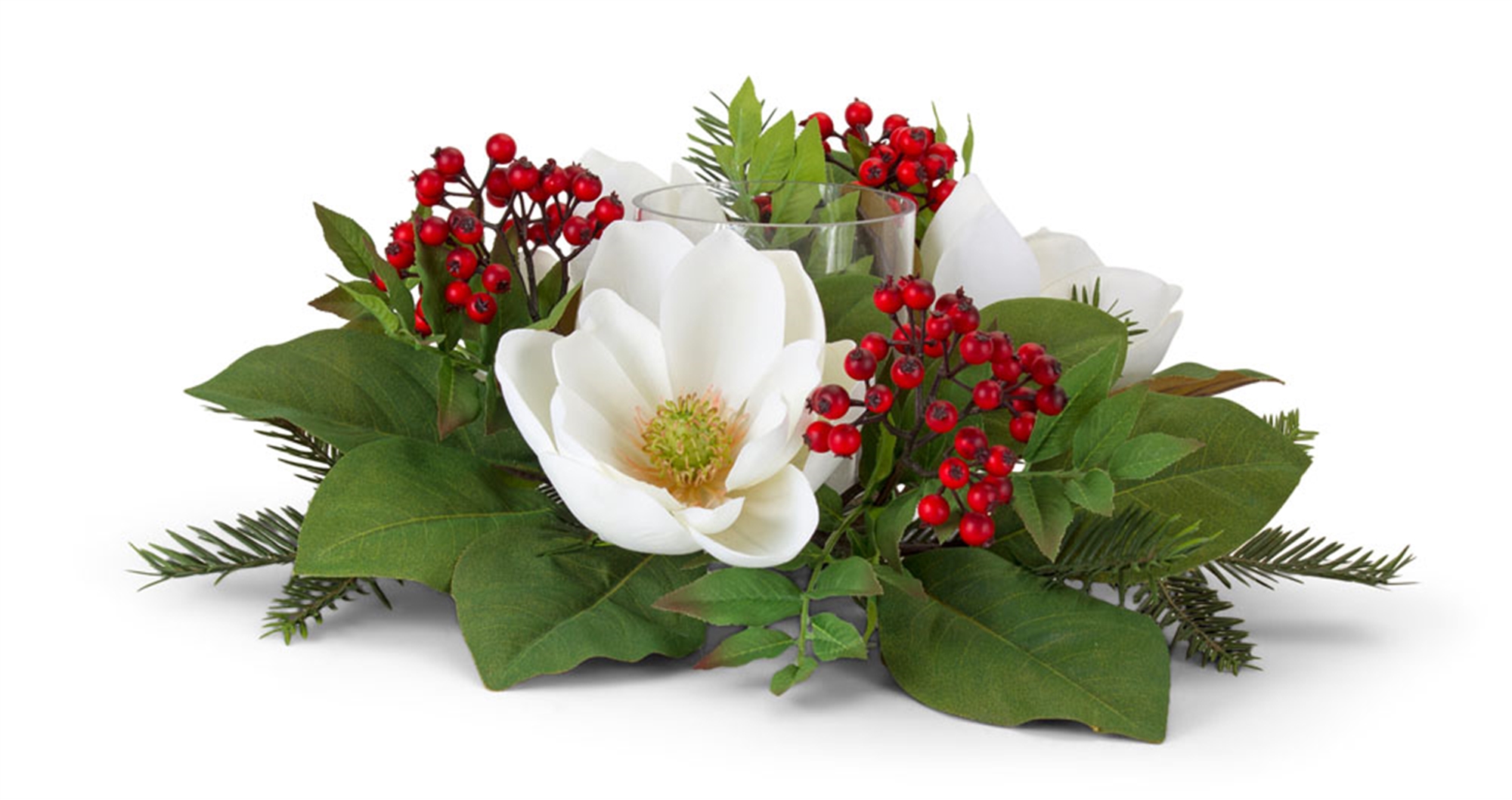 Pine and Magnolia Candleholder 17