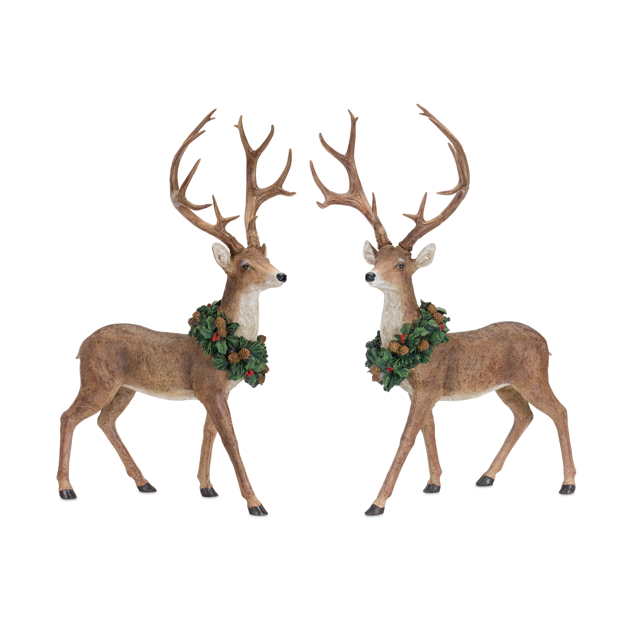 Deer w/Wreath (Set of 2) 16