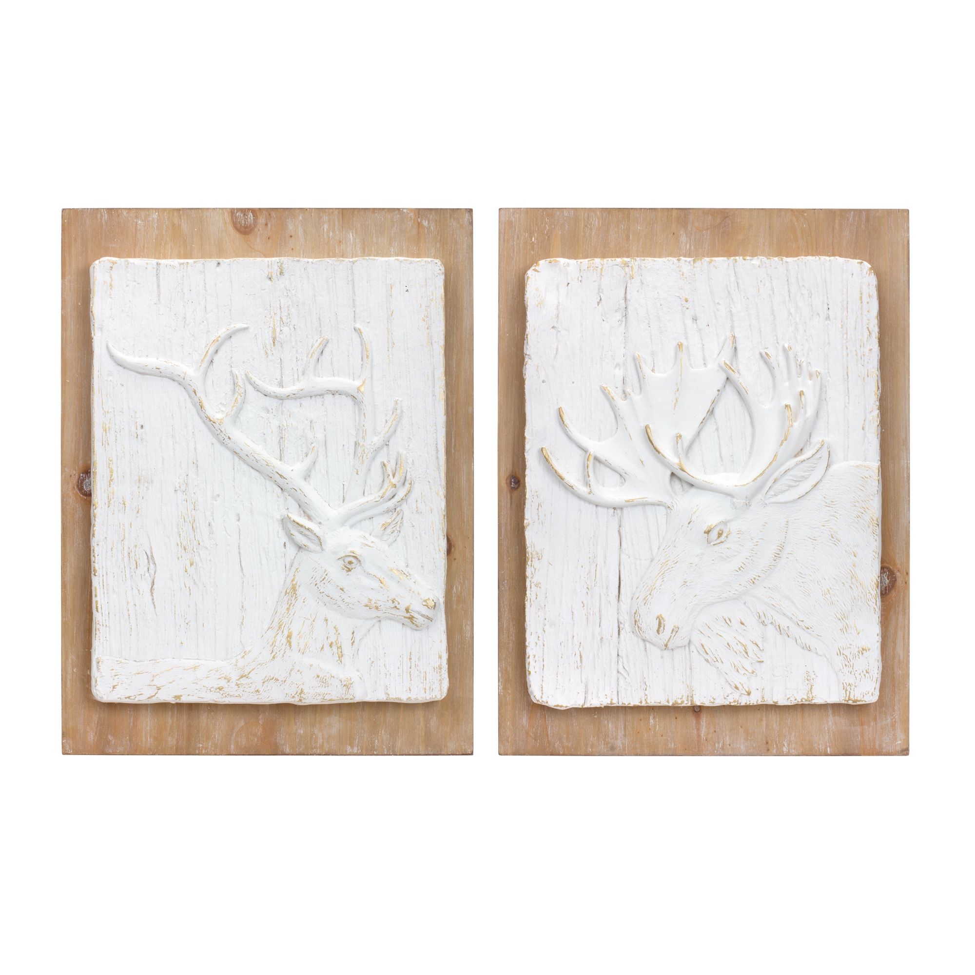 Moose and Deer Plaque (Set of 2) 11.75