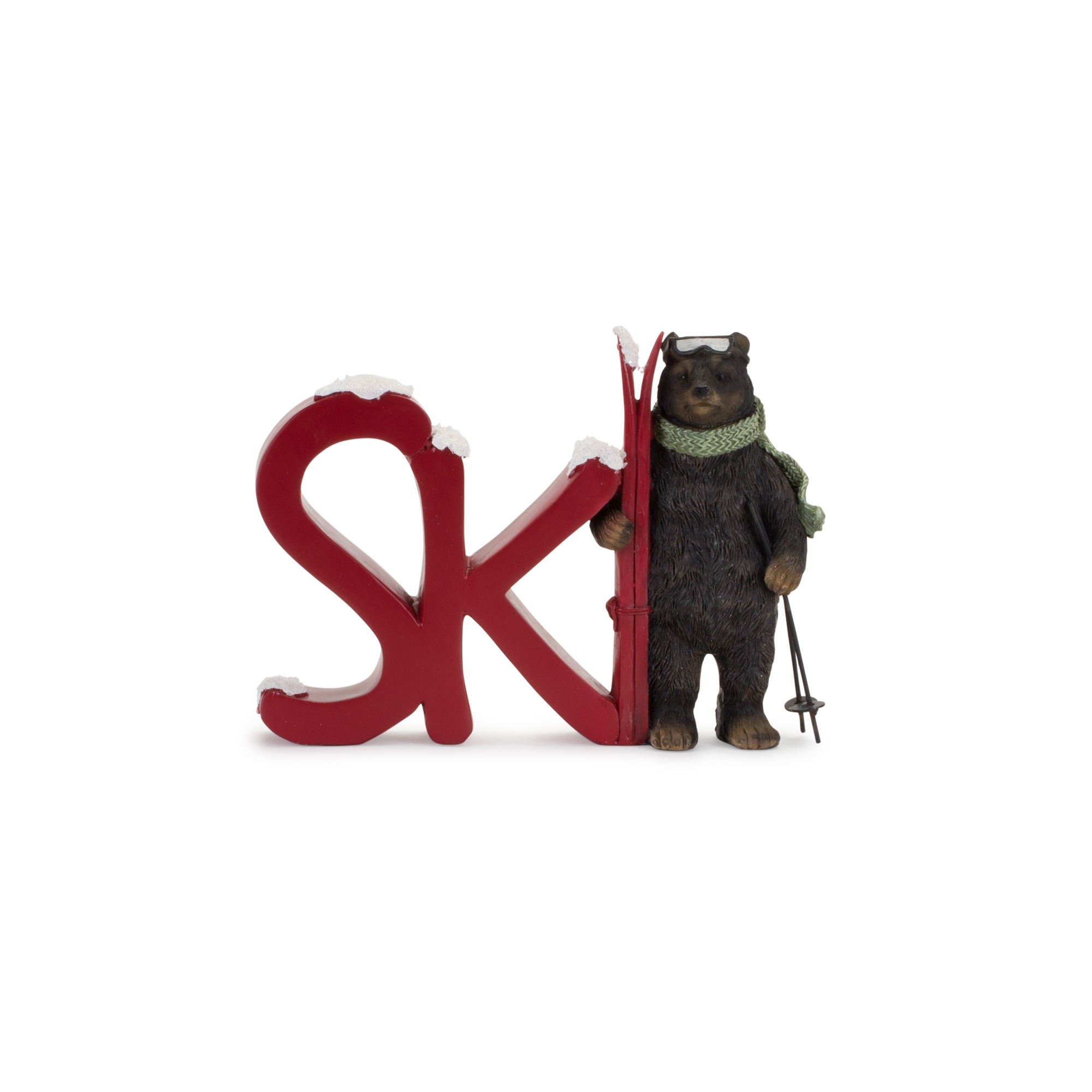 Bear Ski and Snow Sign (Set of 2) 8.25