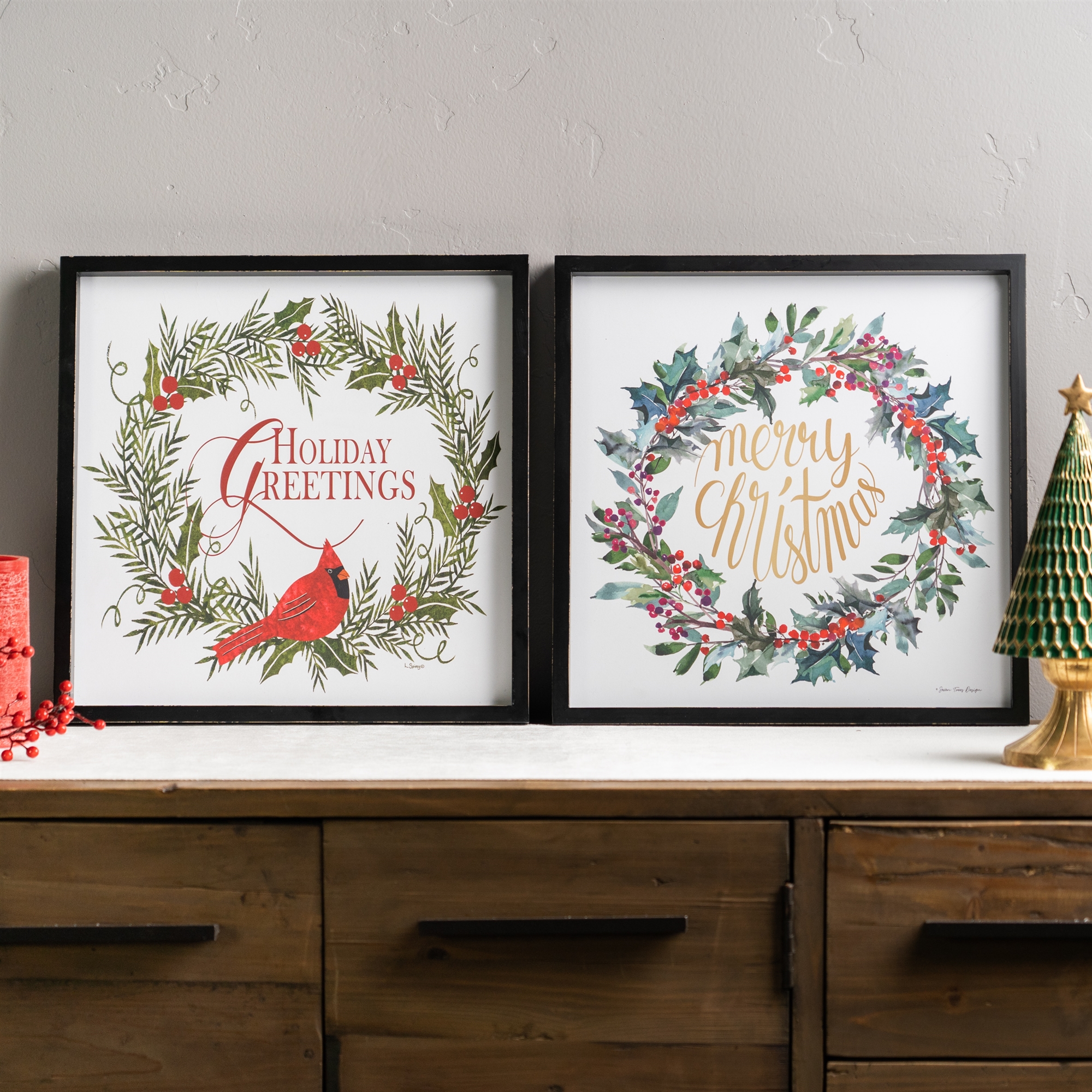 Merry Christmas/Wreath Frame 15.75