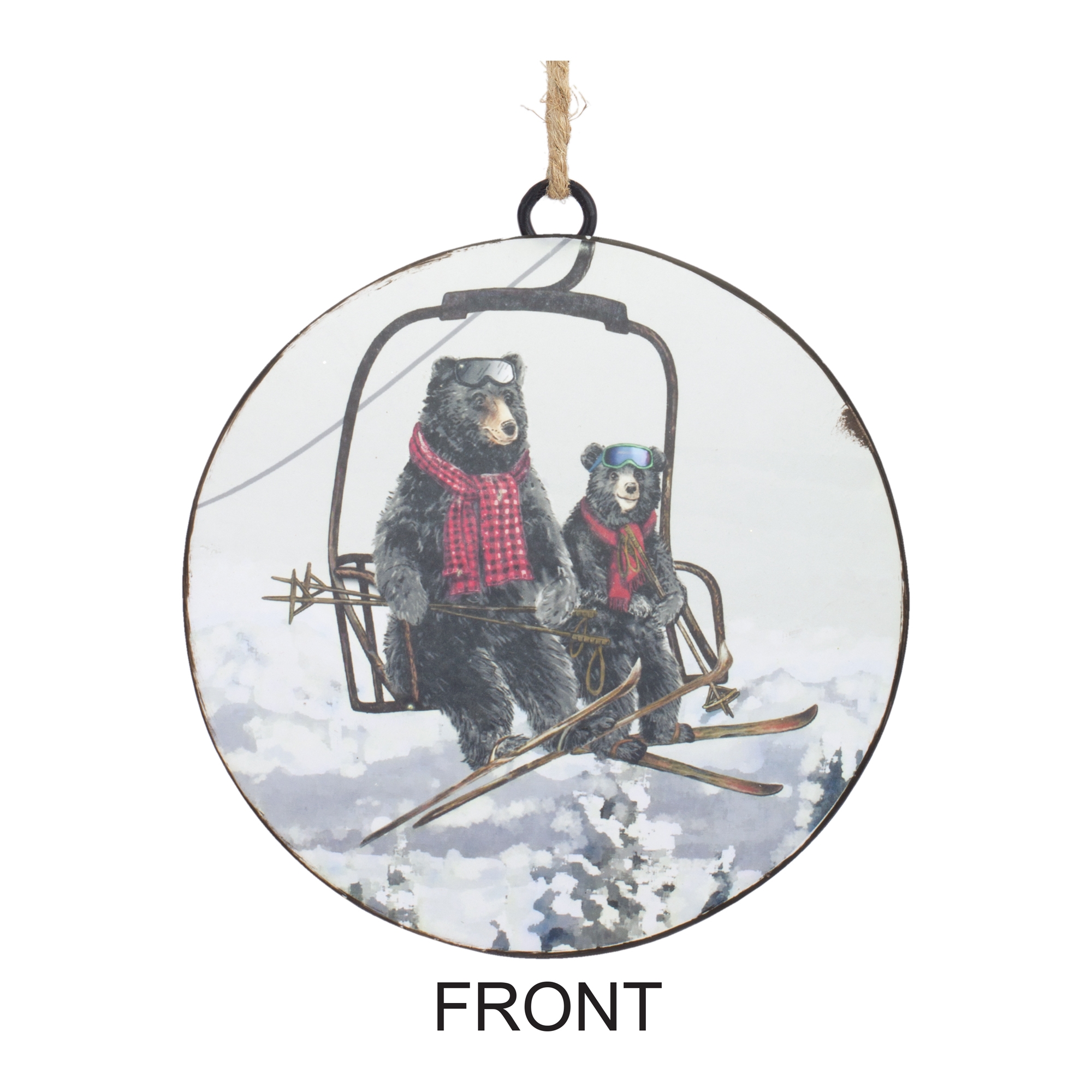 Bears on Ski Lift Ornament (Set of 12) 5.75