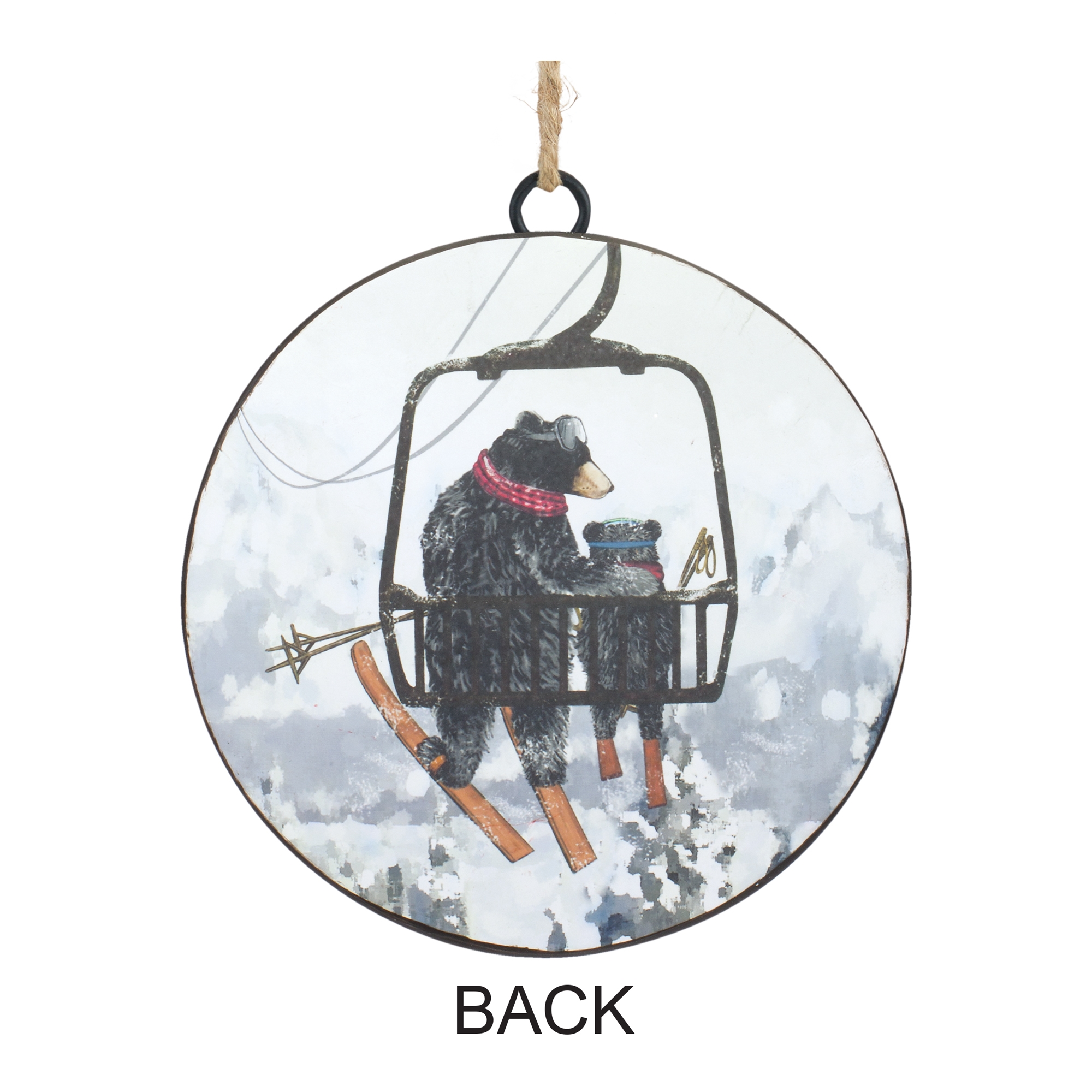 Bears on Ski Lift Ornament (Set of 12) 5.75