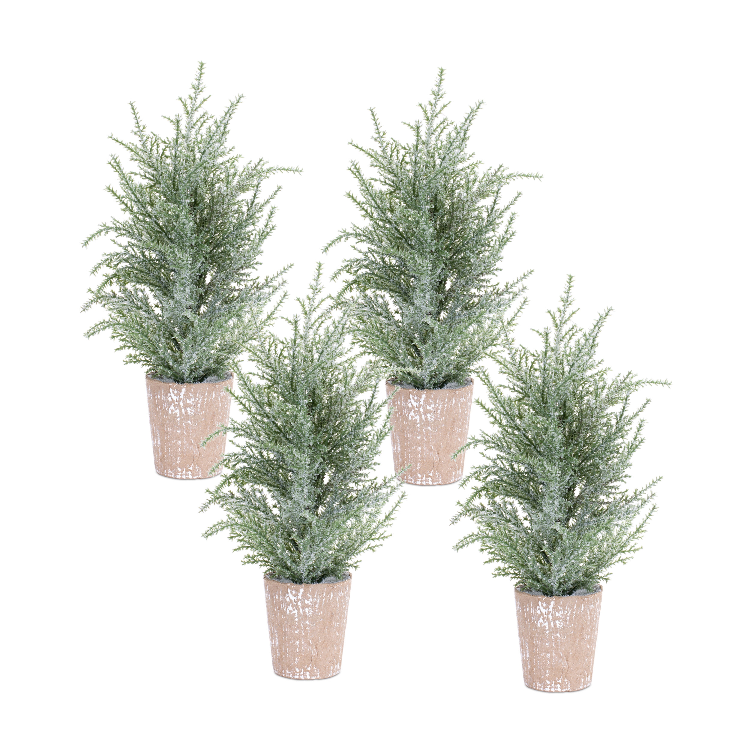 Potted Icy Pine Tree (Set of 4) 15