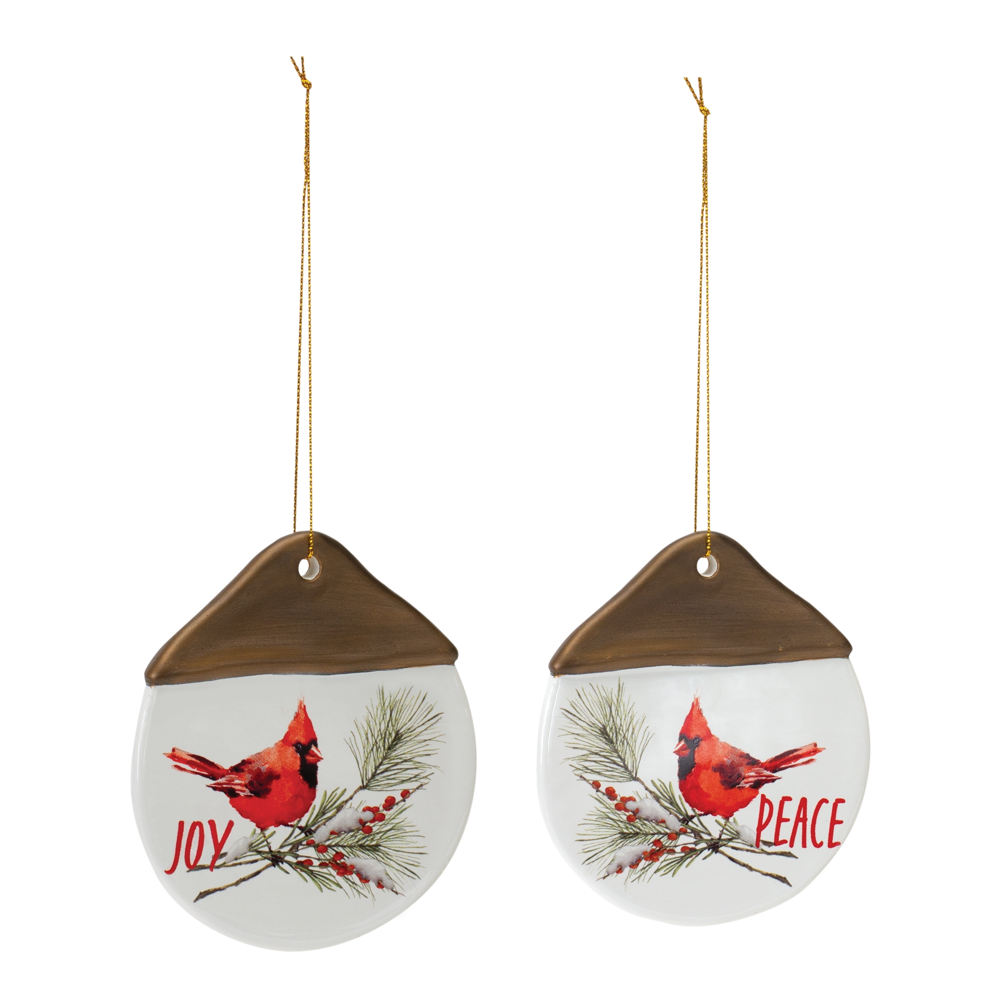Cardinal Joy and Peace Ornament (Set of 12) 4.5