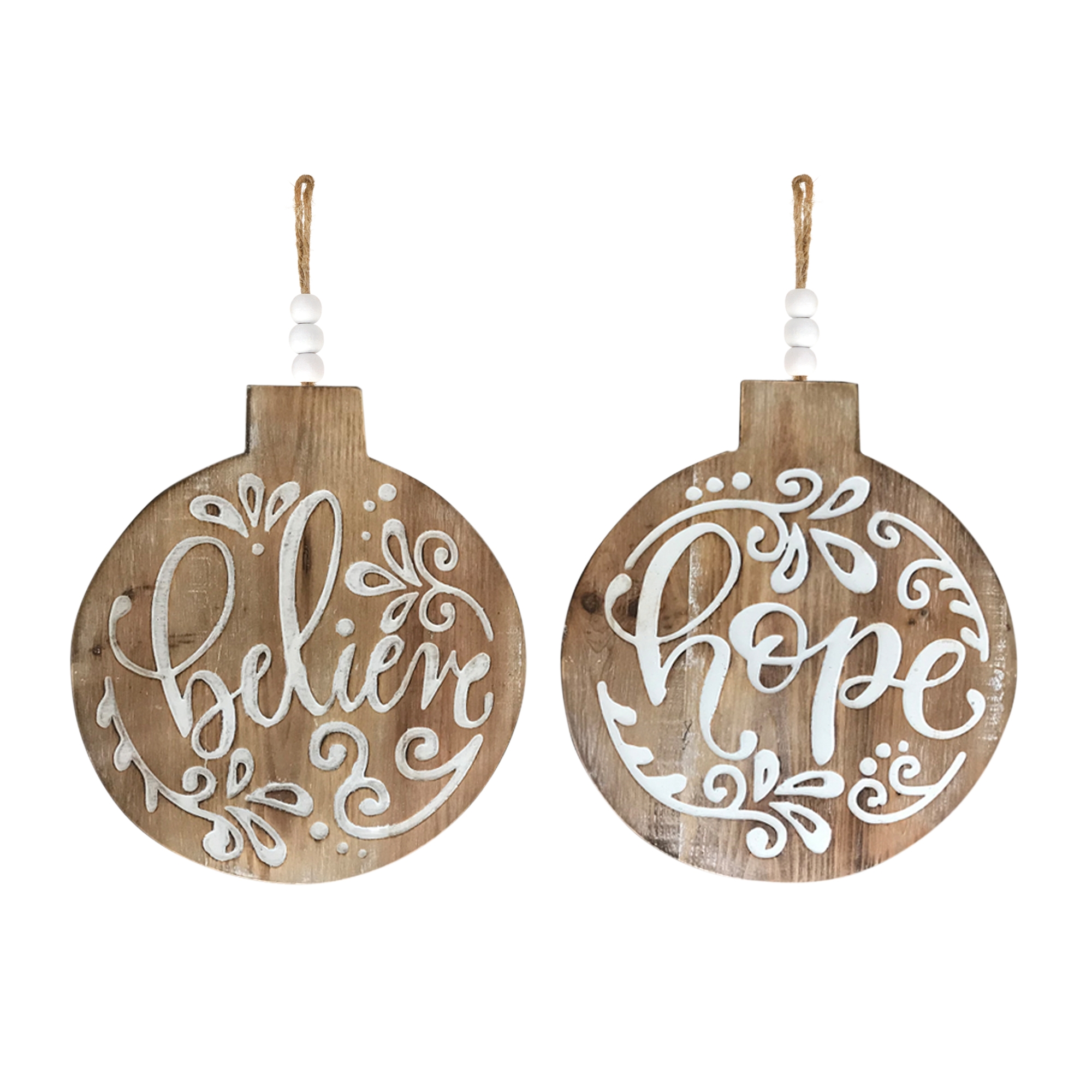 Believe and Hope Ornament (Set of 6) 11.5