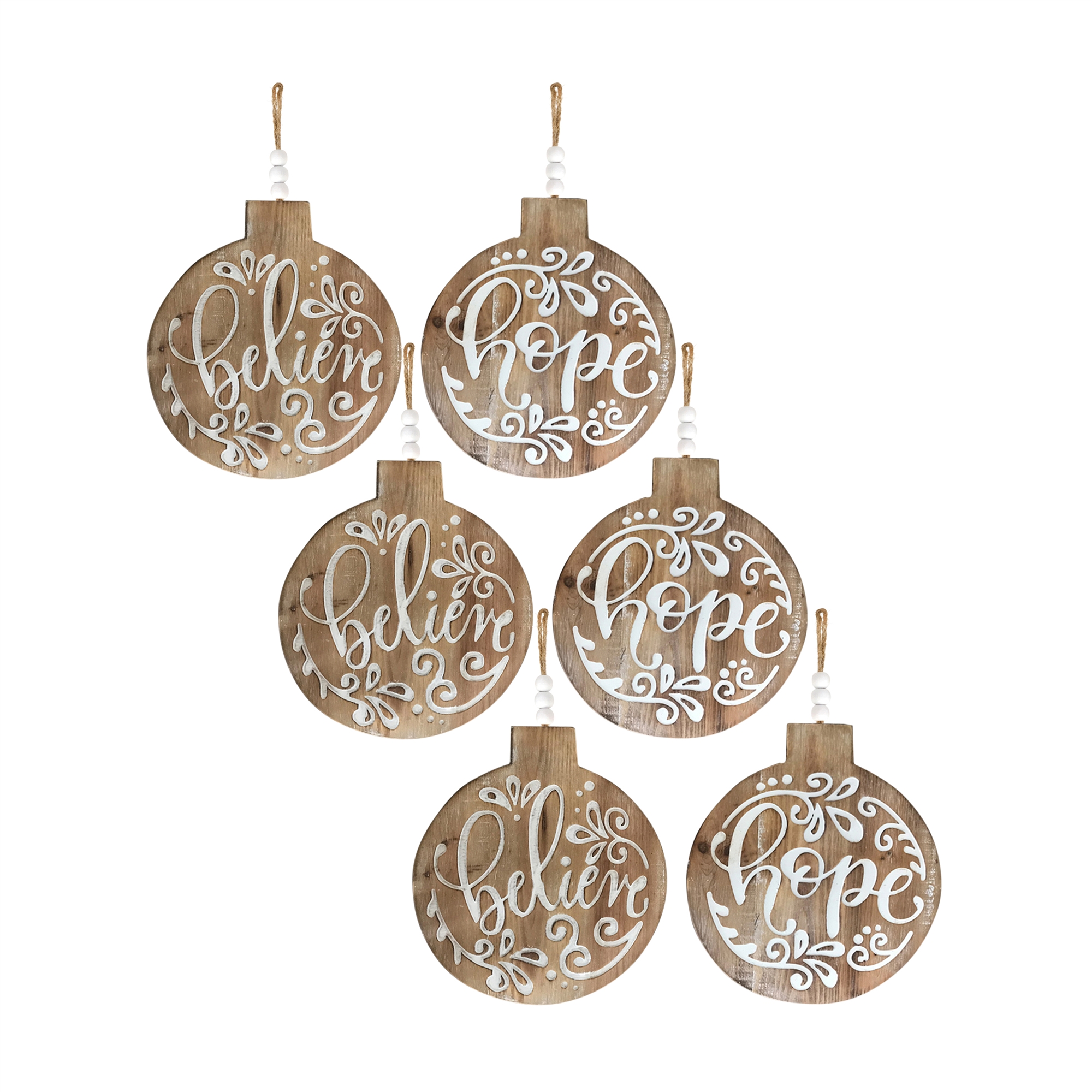 Believe and Hope Ornament (Set of 6) 11.5