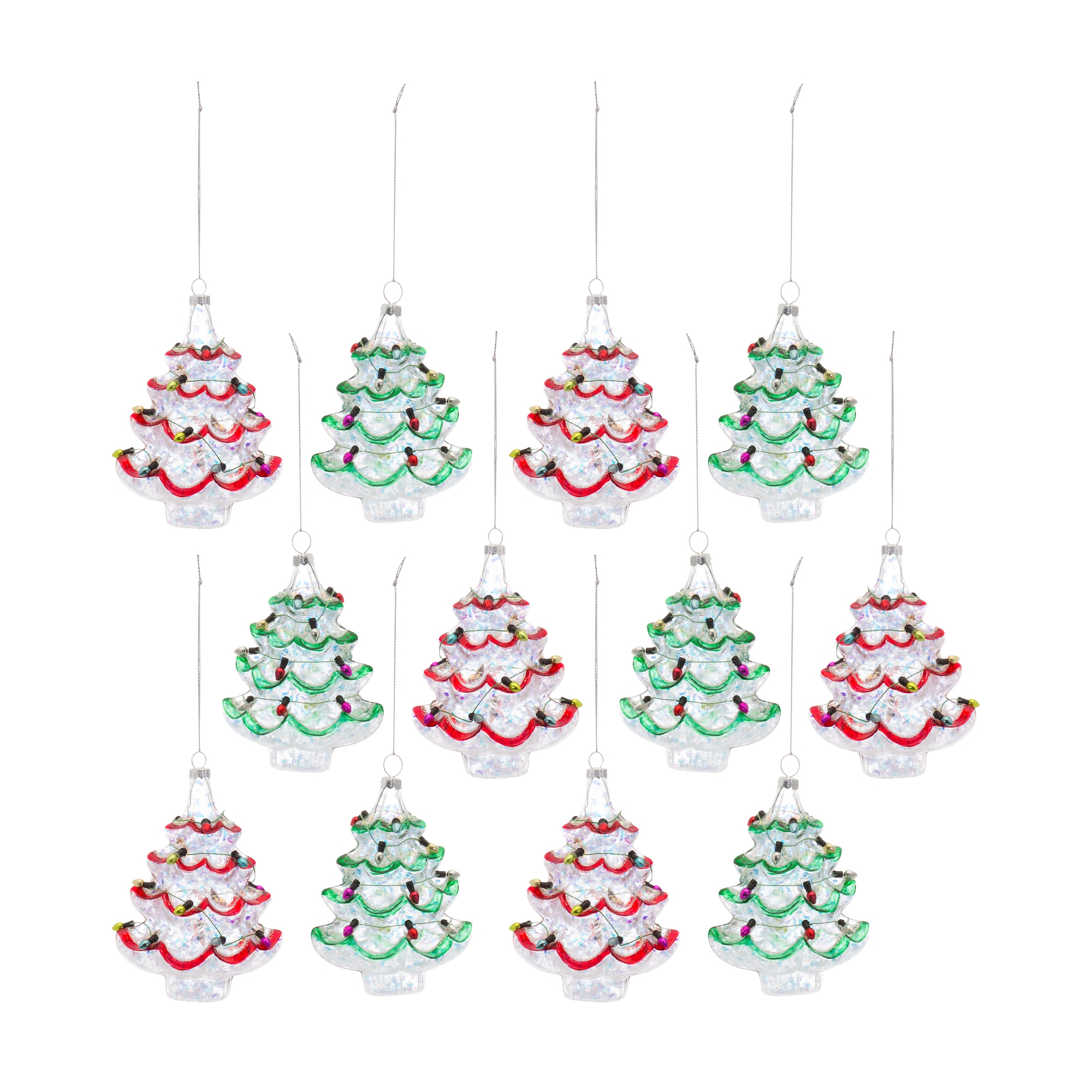 Tree w/Lights Ornament (Set of 12) 5.25