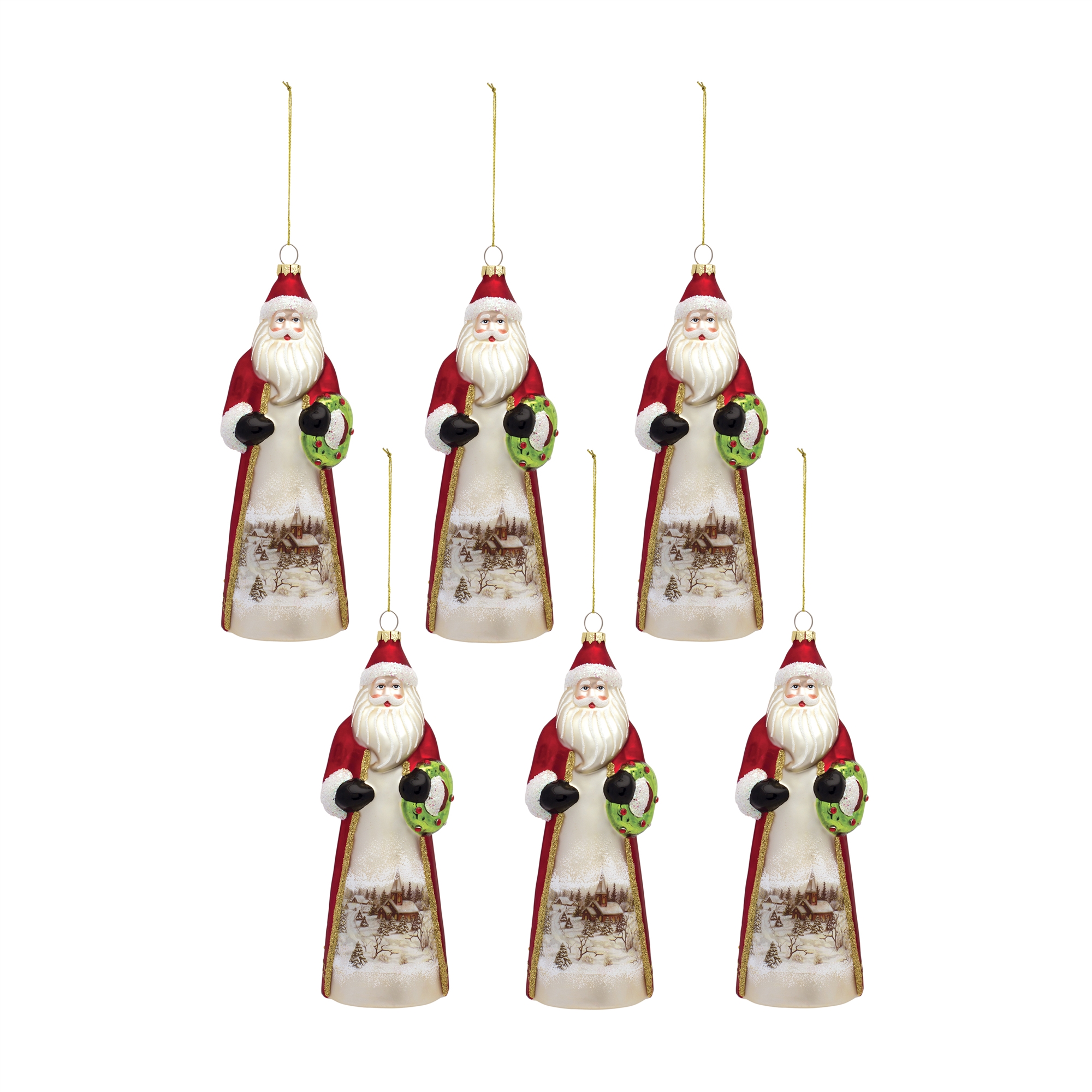 Santa Ornament (Set of 6) 8.5