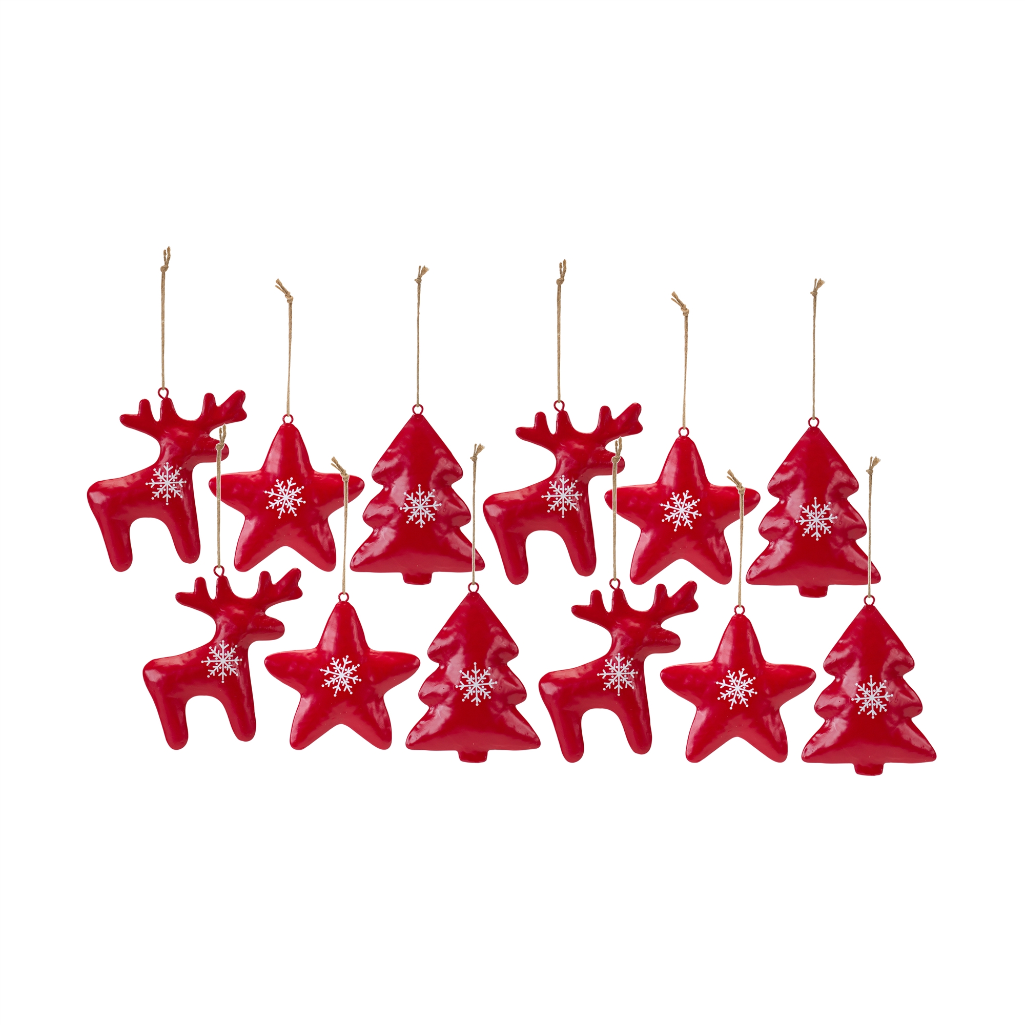 Tree/Star/Deer Ornament (Set of 12) 5.25