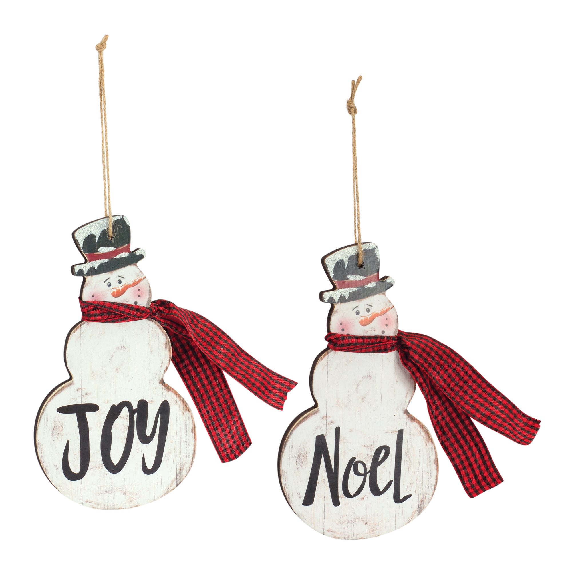 Joy and Noel Snowman Ornament (Set of 6) 7.25
