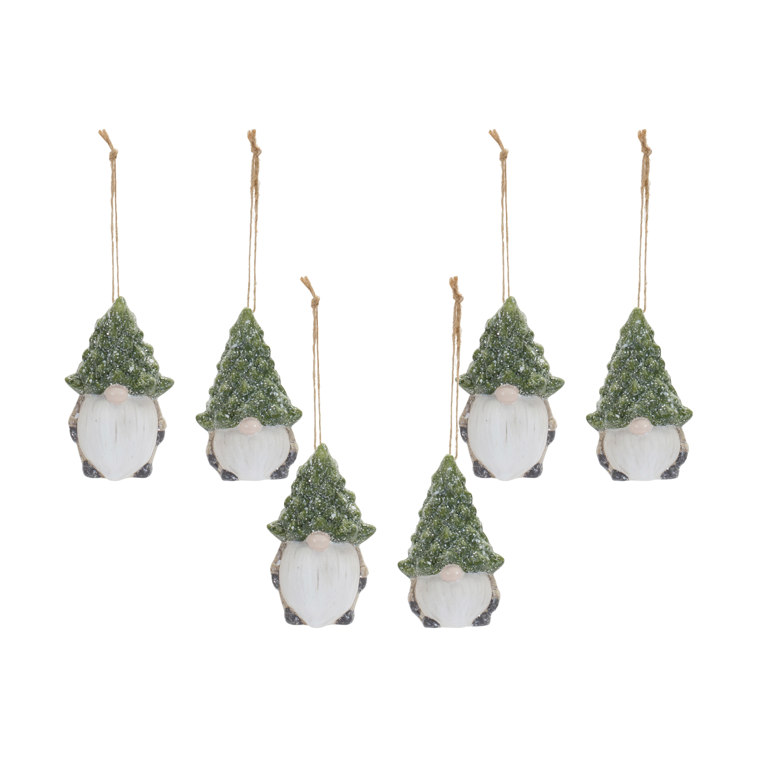 Gnome w/Tree Hat Ornament (Set of 6) 3.25