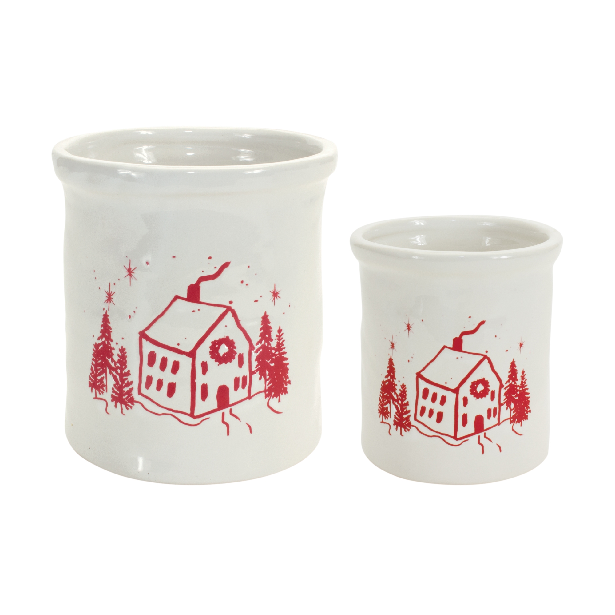 Crock w/House (Set of 4) 4