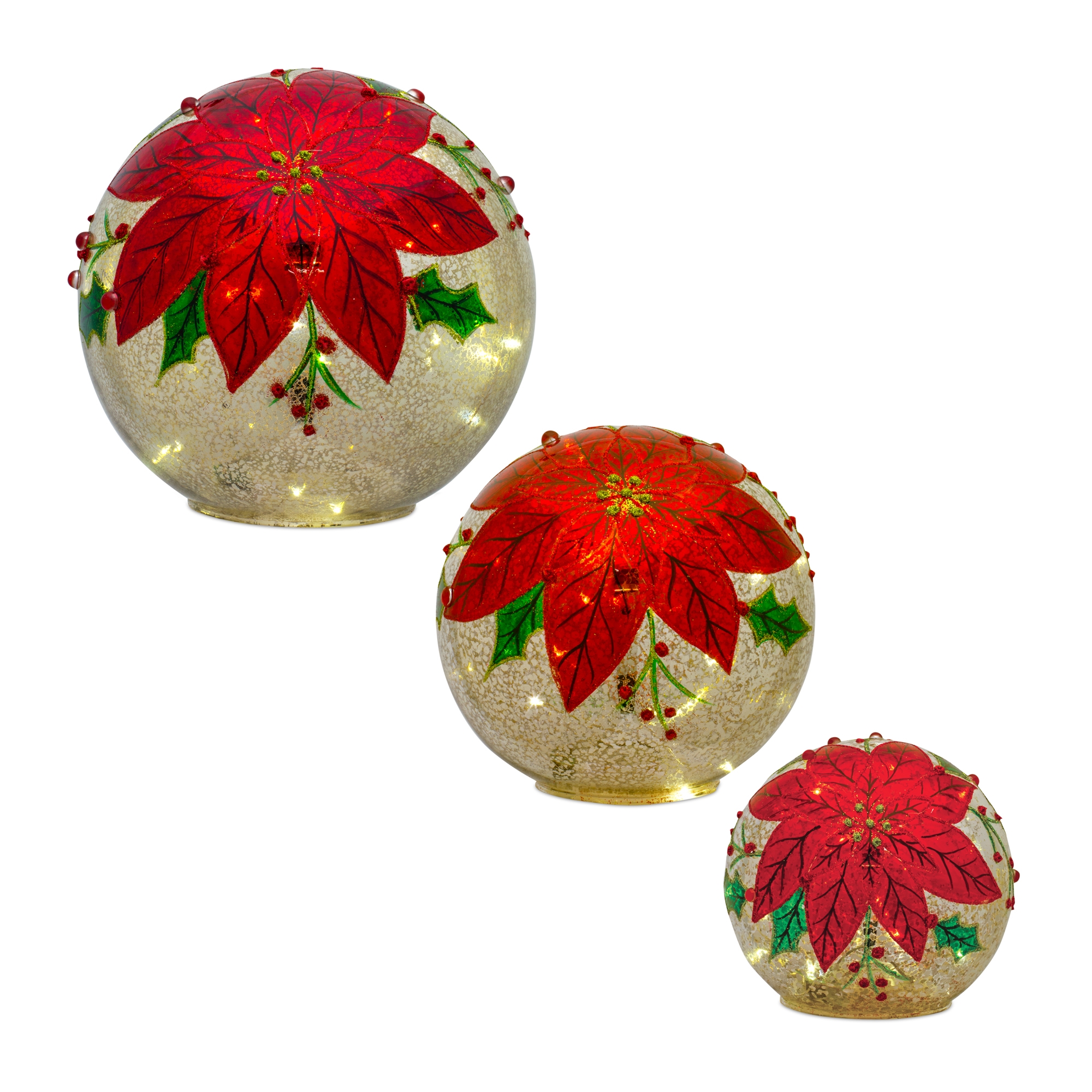LED Poinsettia Orb (Set of 3) 5