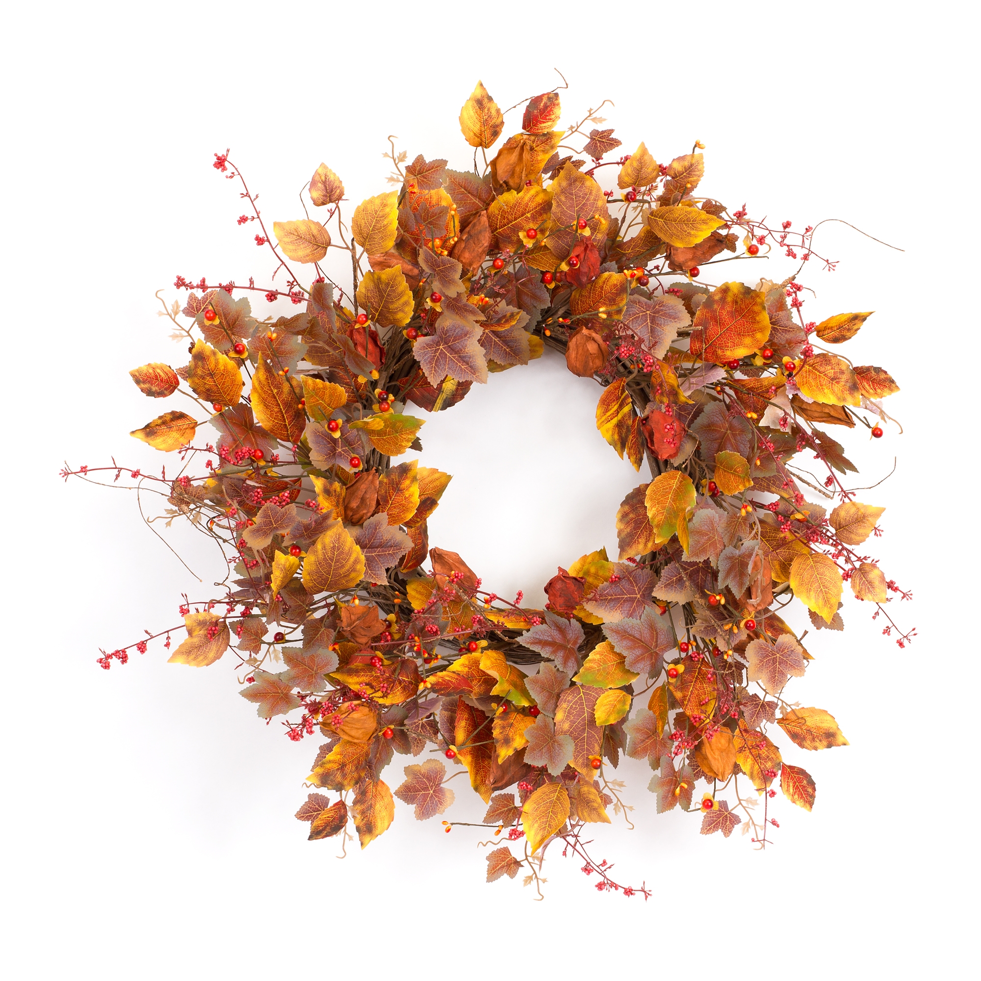 Fall Leaf and Bittersweet Wreath 16.5