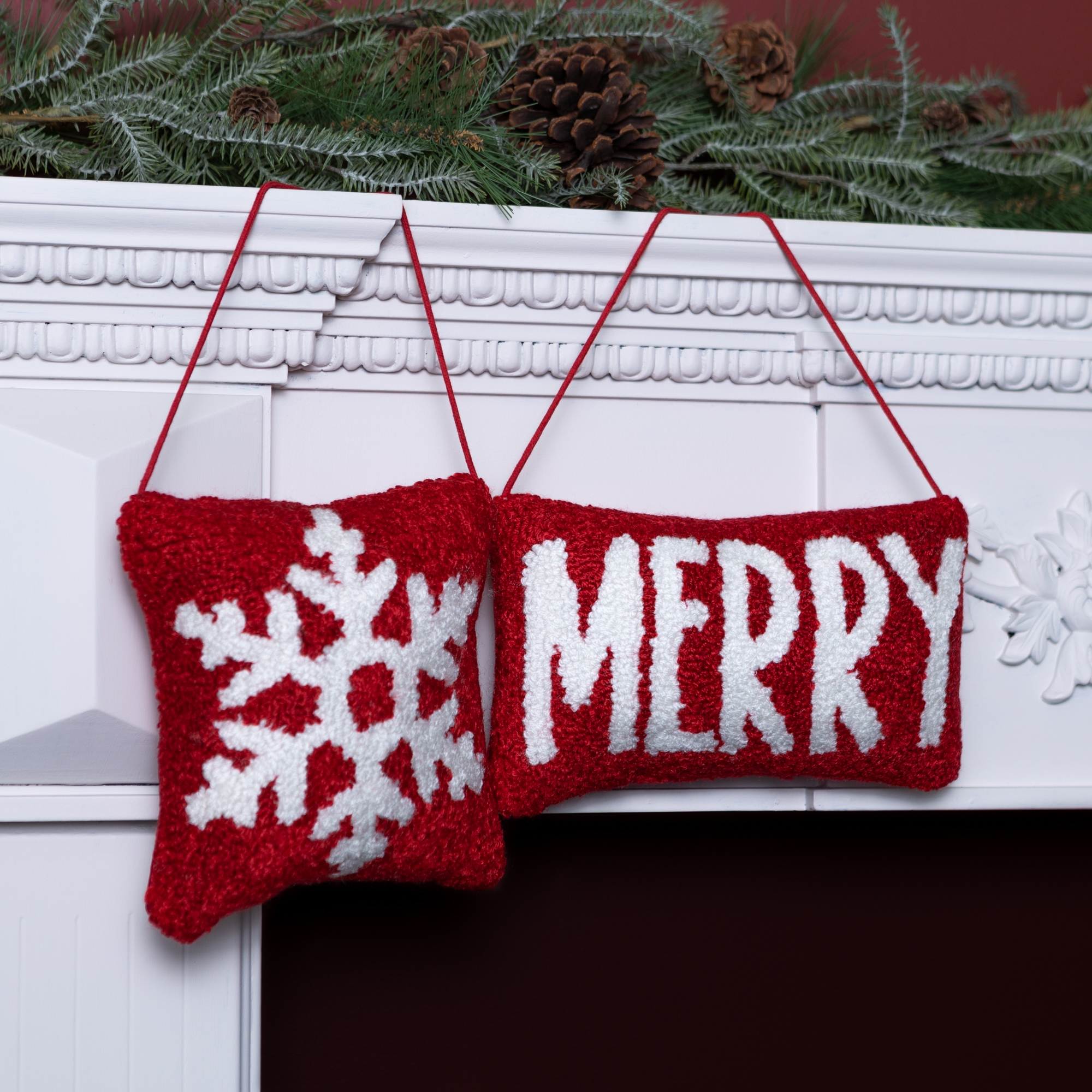 Mini Pillow Ornament (Set of 2) 7.5