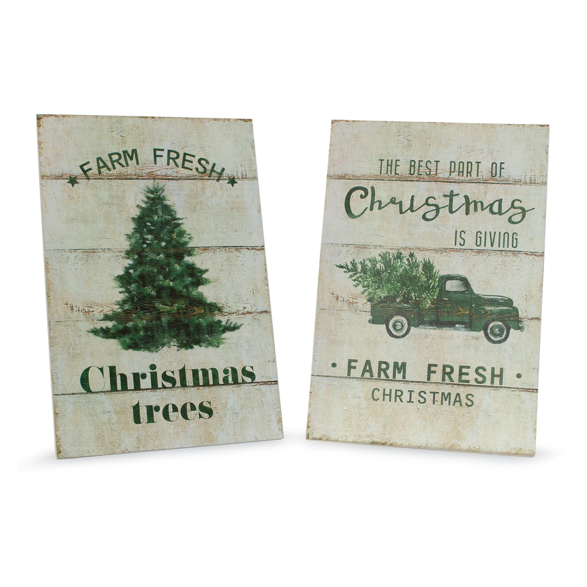 Tree and Truck Plaque (Set of 2) 7.75