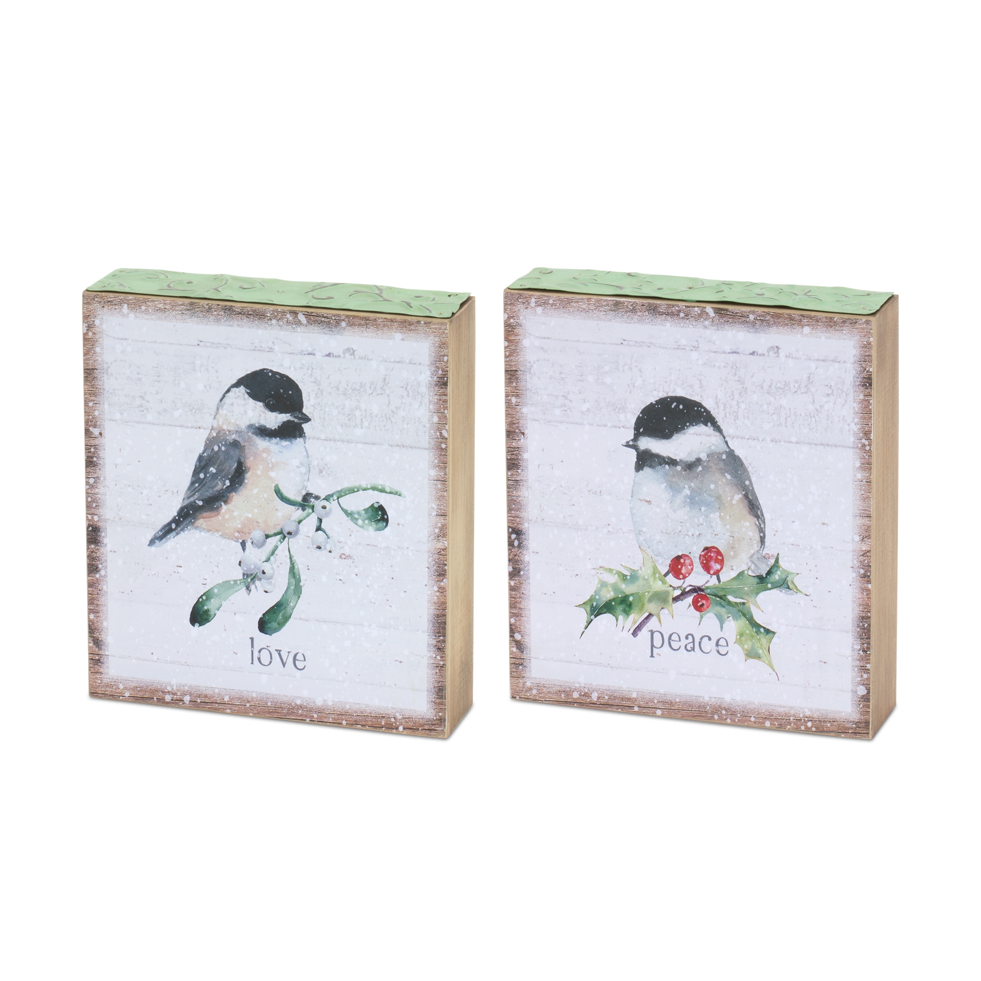 Chickadee Block Sign (Set of 4) 6