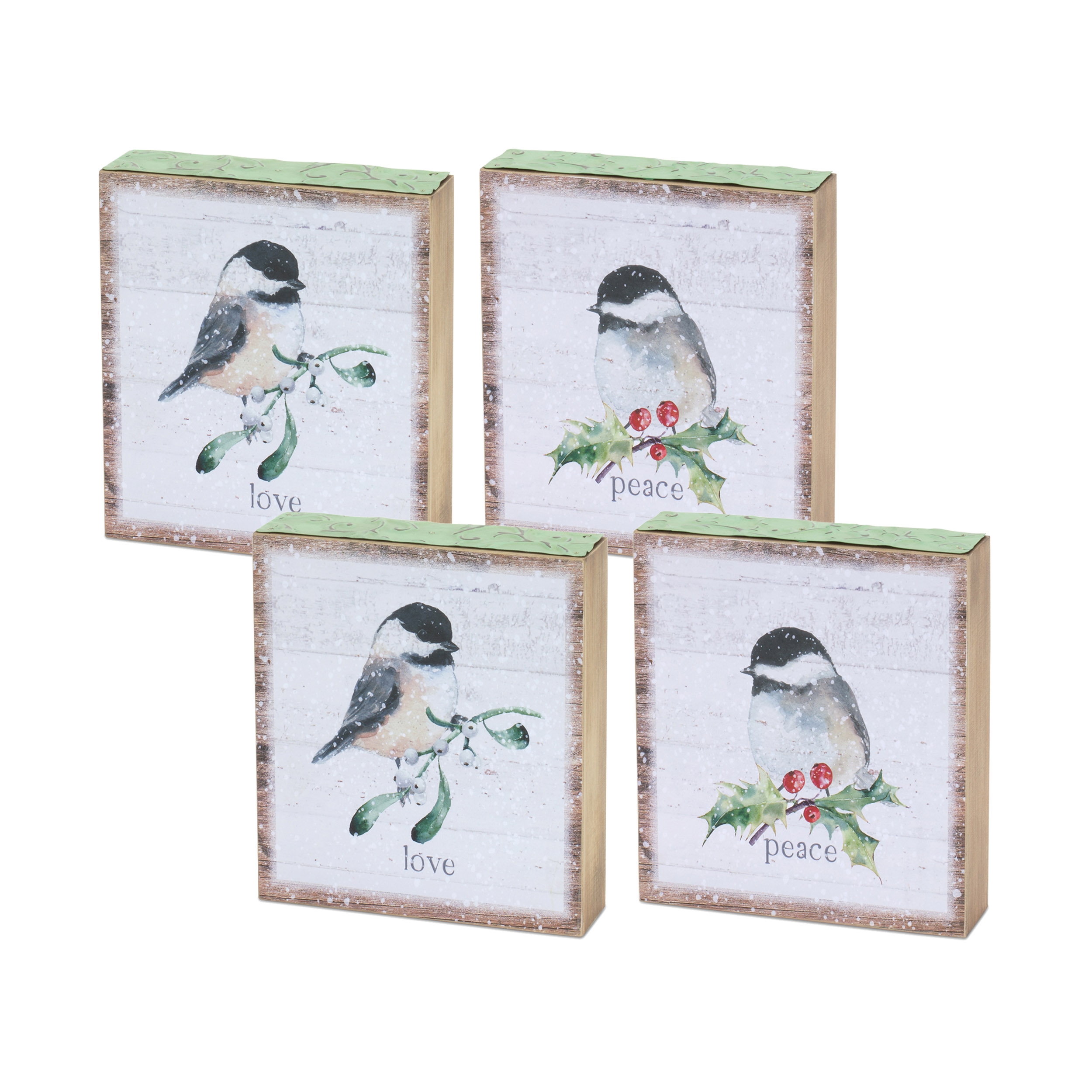 Chickadee Block Sign (Set of 4) 6