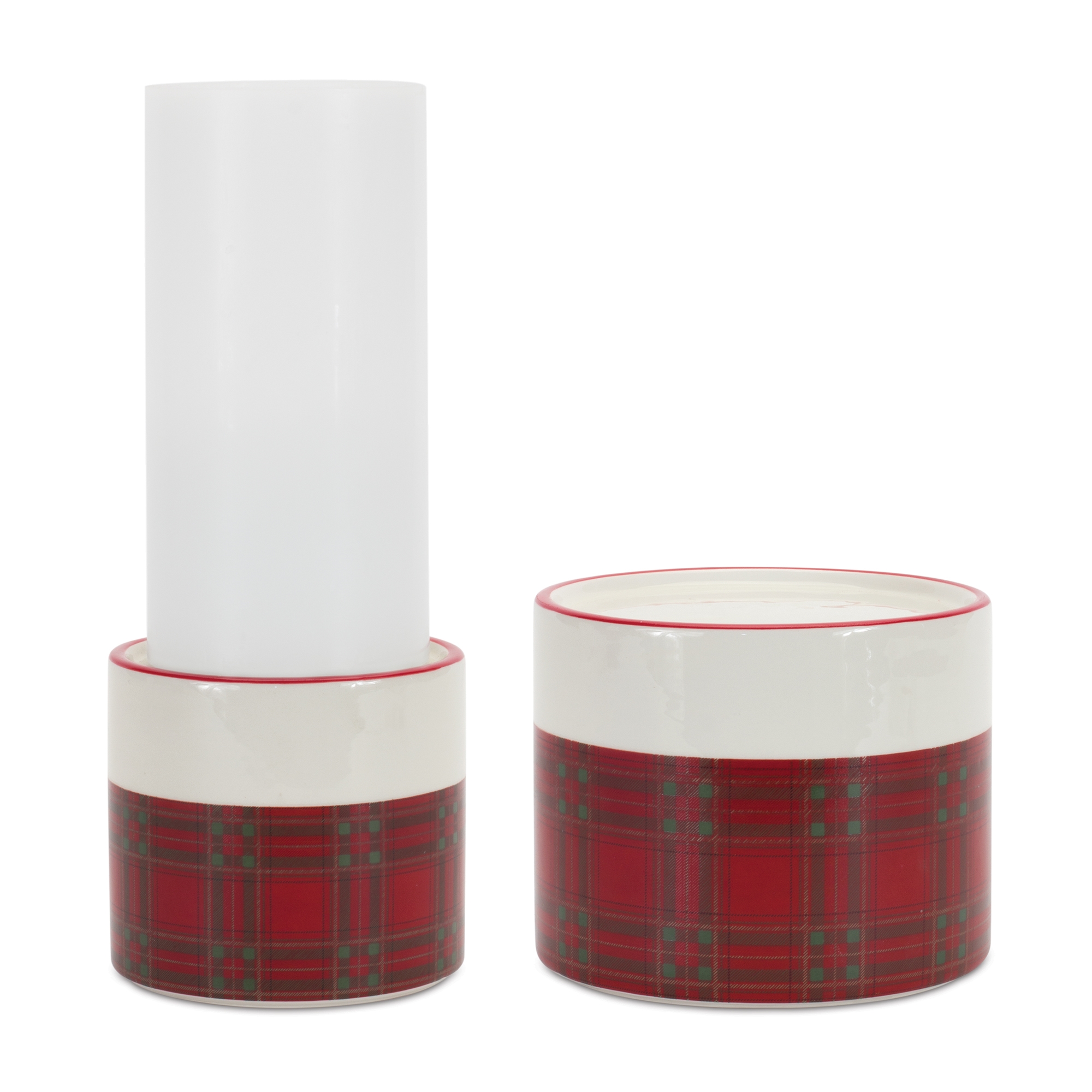 Plaid Candle Holder (Set of 2) 3.75