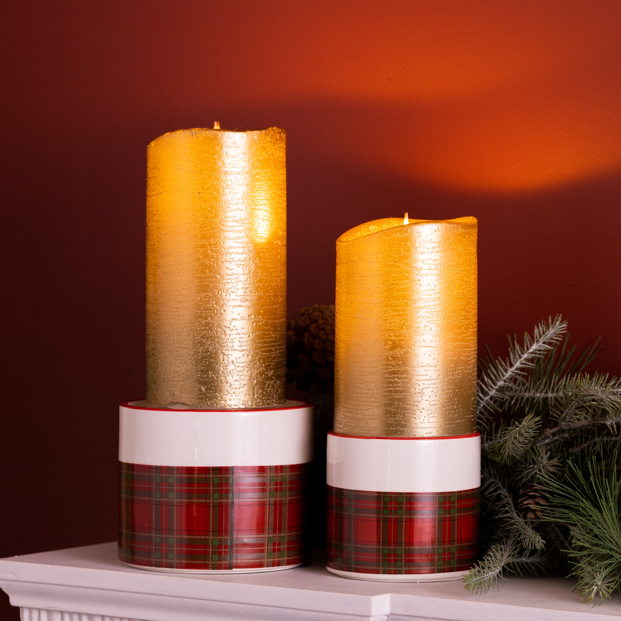 Plaid Candle Holder (Set of 2) 3.75