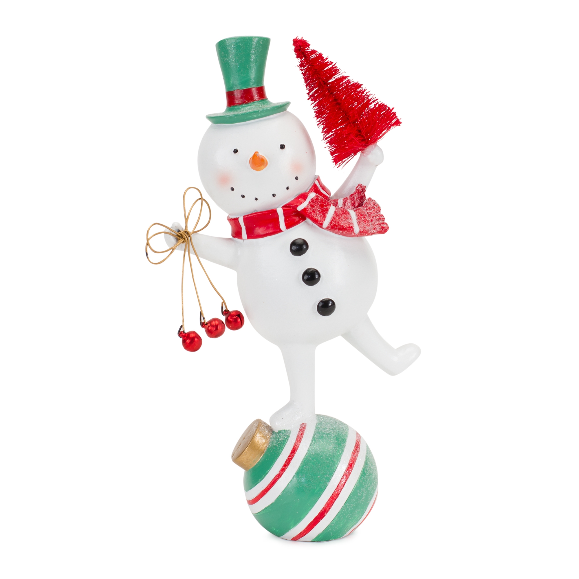 Snowman on Ornament (Set of 2) 6.25
